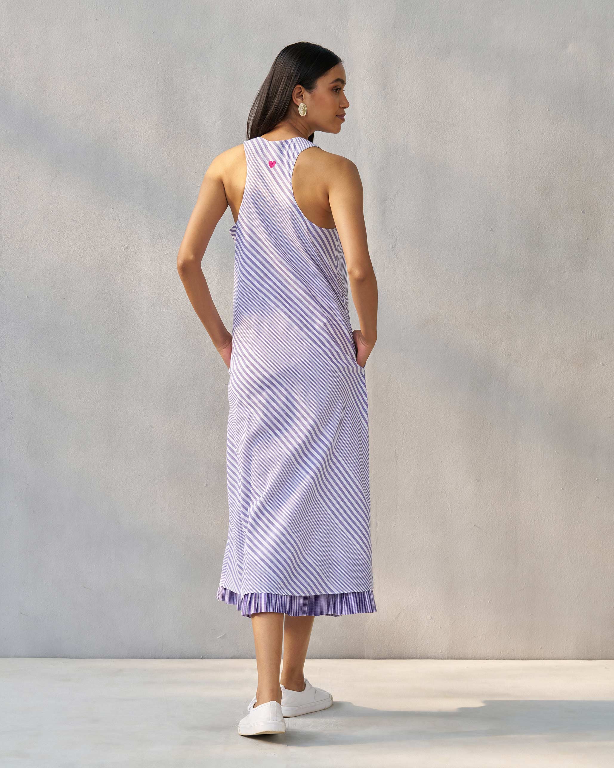 Racerback Sundress - Purple & White - Image 3