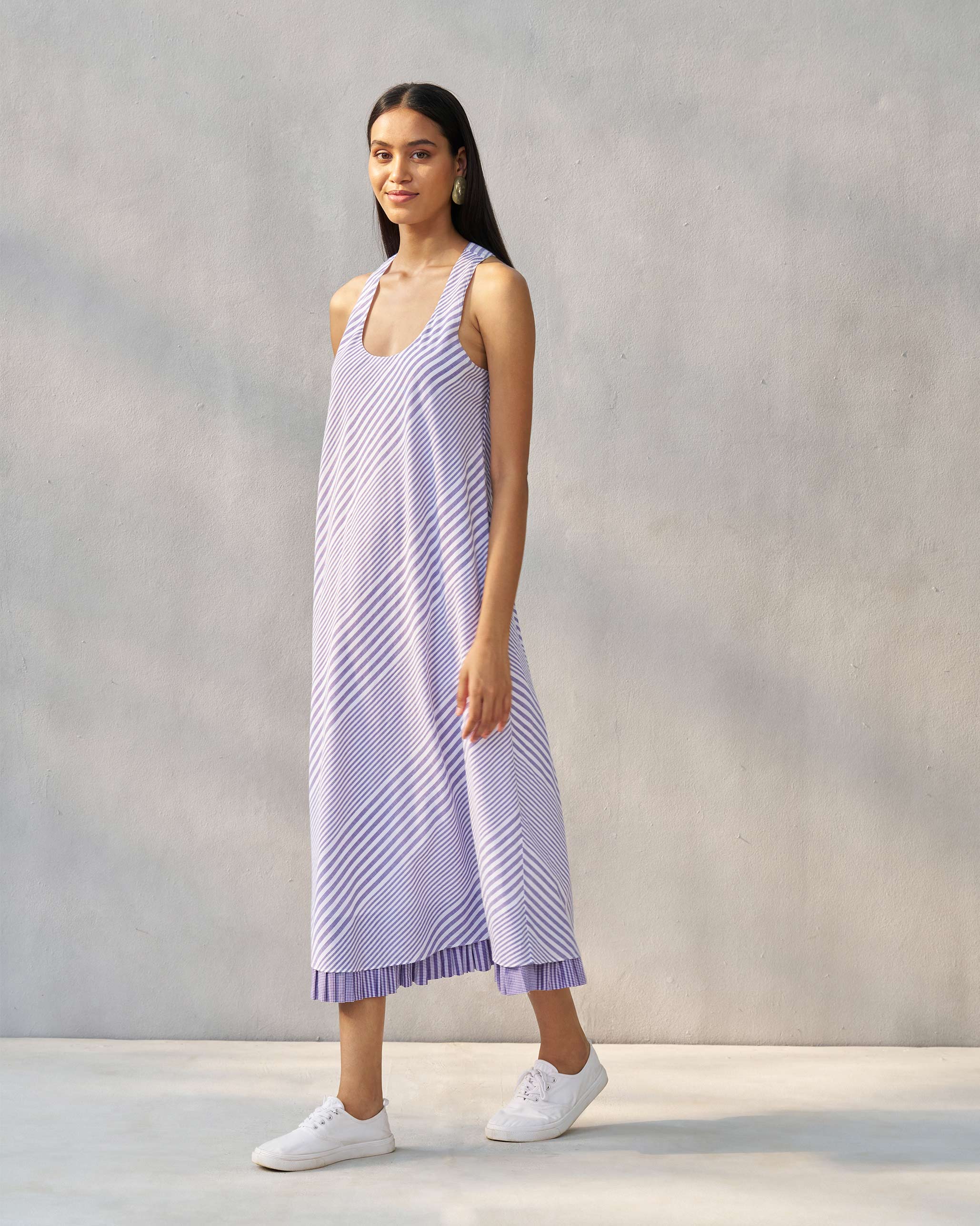Racerback Sundress - Purple & White - Image 4