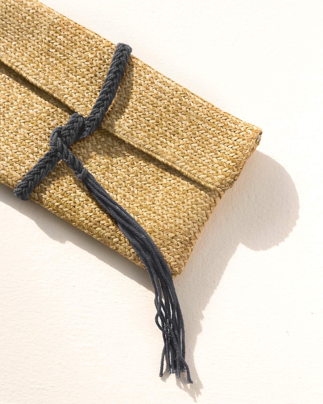 Raffia Flap Clutch - Blue - Image 2