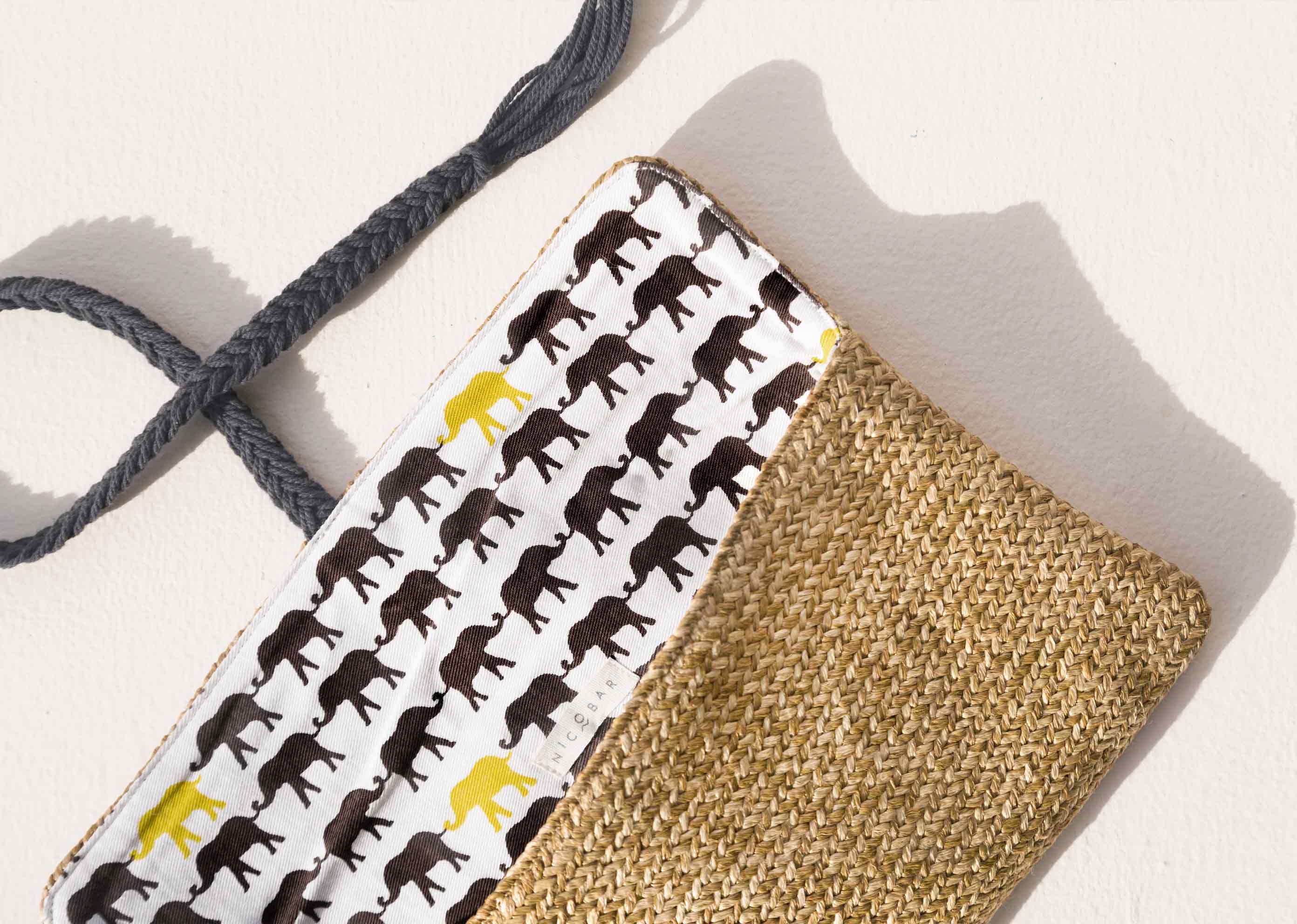 Raffia Flap Clutch - Blue - Image 3