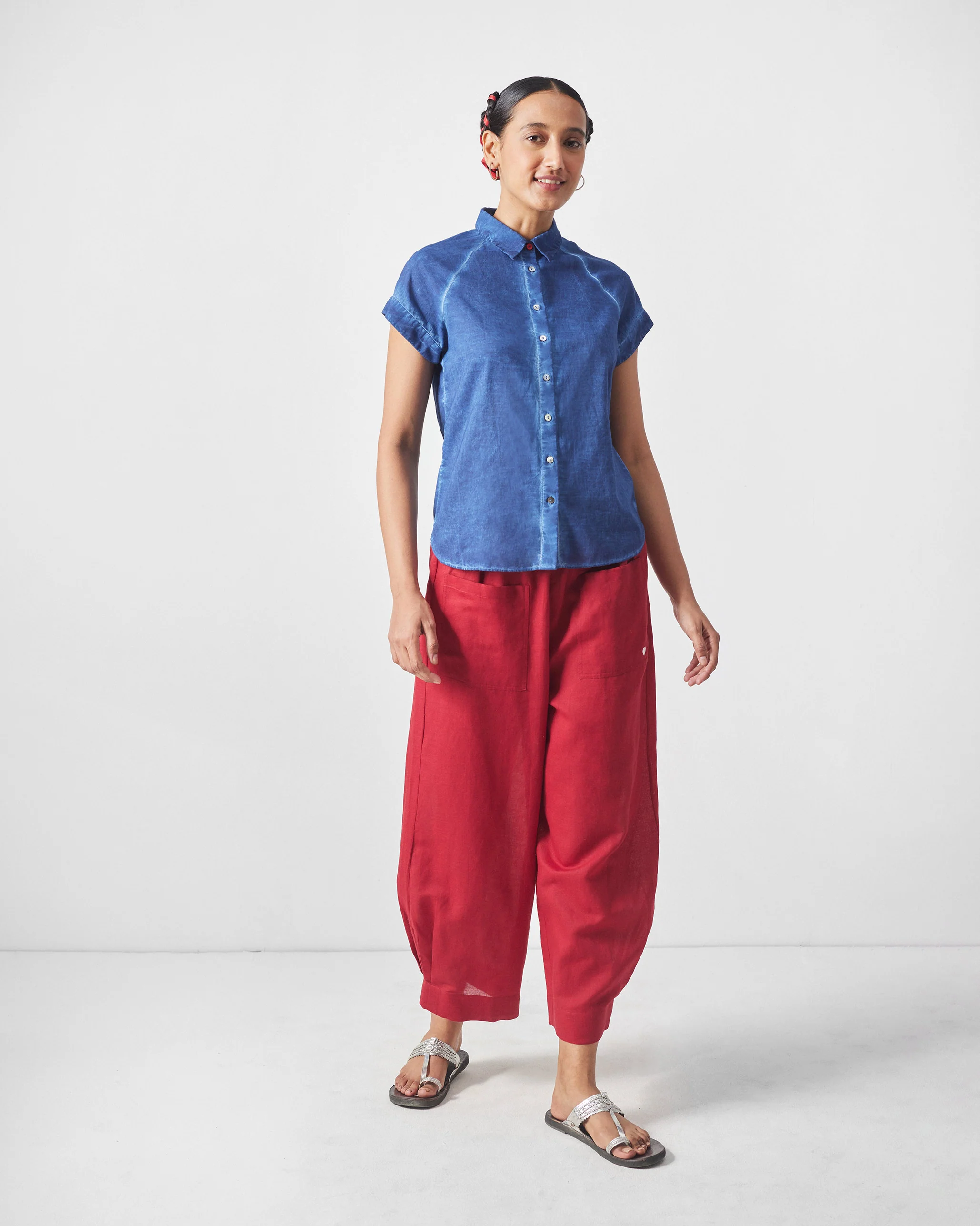 Raglan Sleeves Shirt - Blue - Image 5