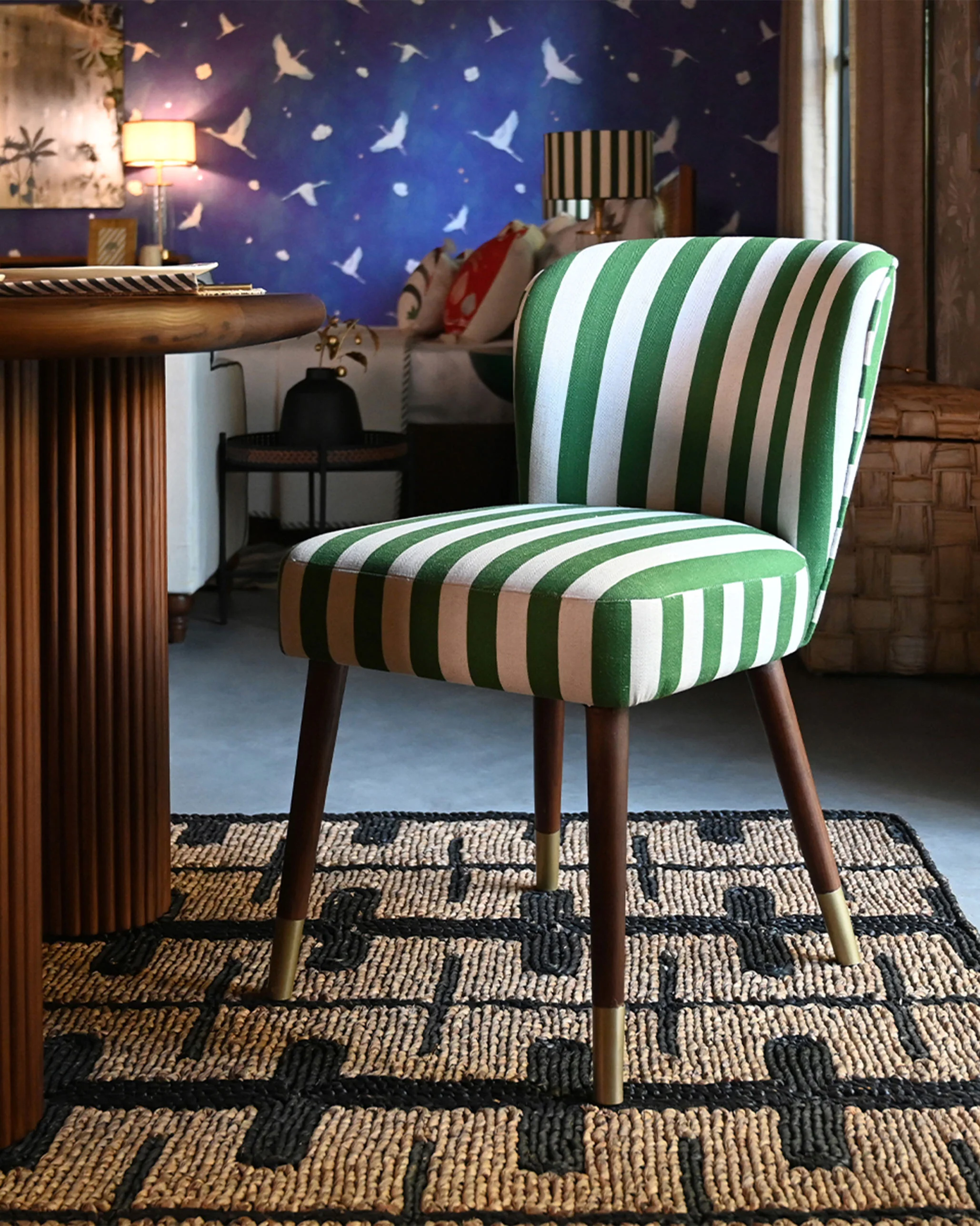 Rain Dining Chair - Green Stripes - THOT x Nico Sanctuary - Image 2