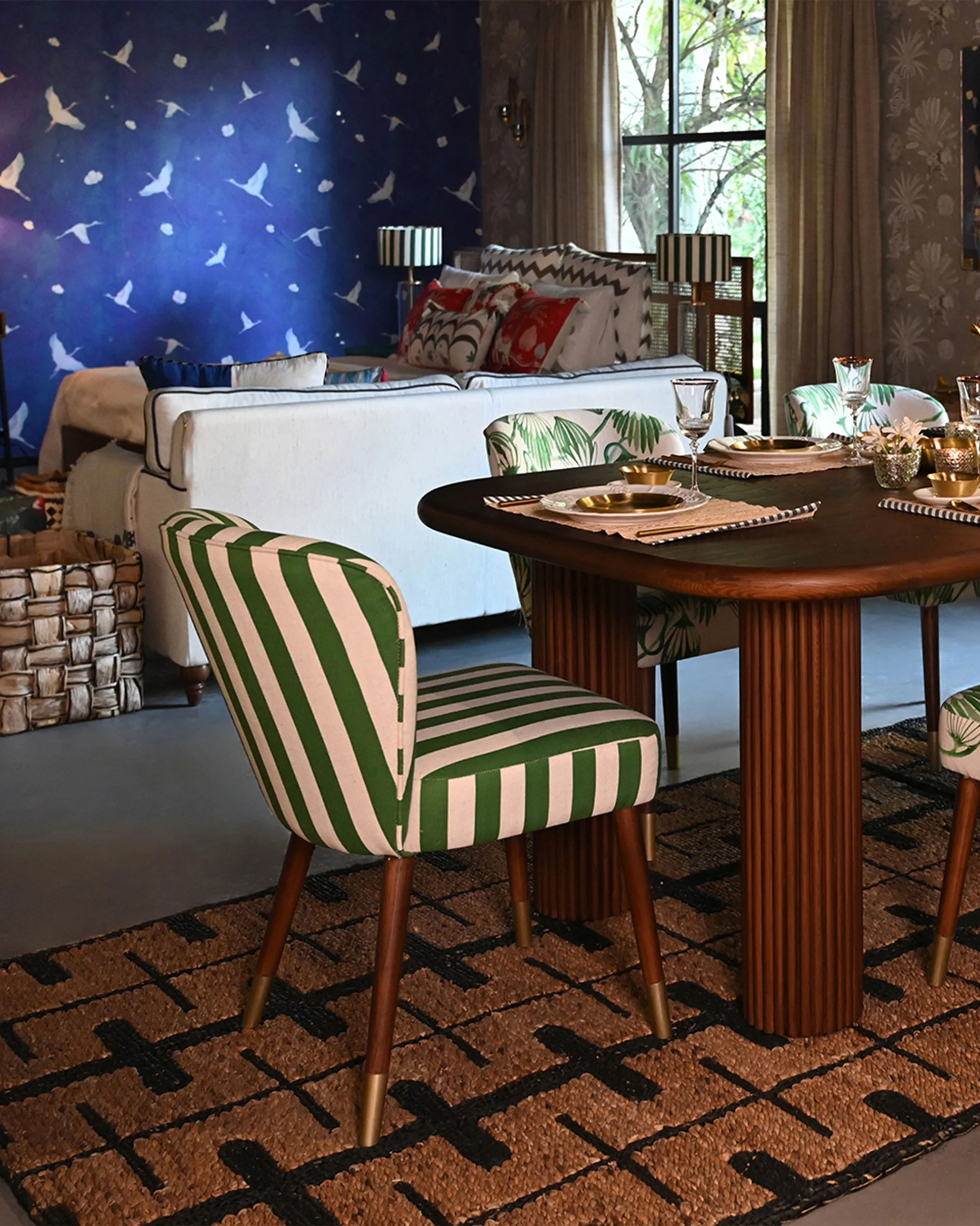 Rain Dining Chair - Green Stripes - THOT x Nico Sanctuary - Image 8