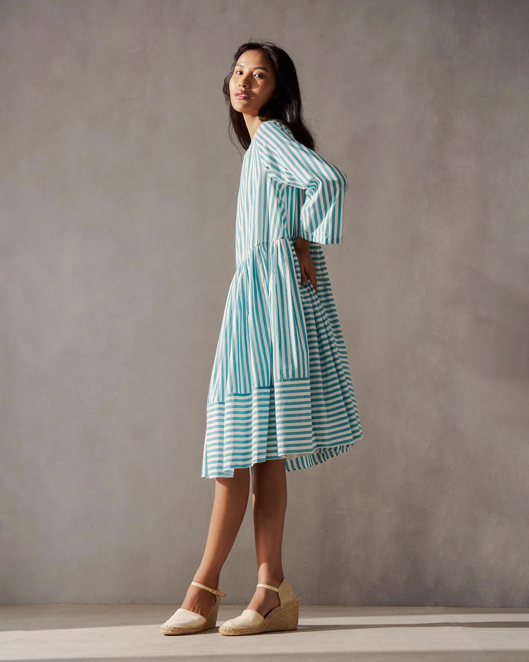 Rainy Season Dress - Teal & Ivory - Image 3