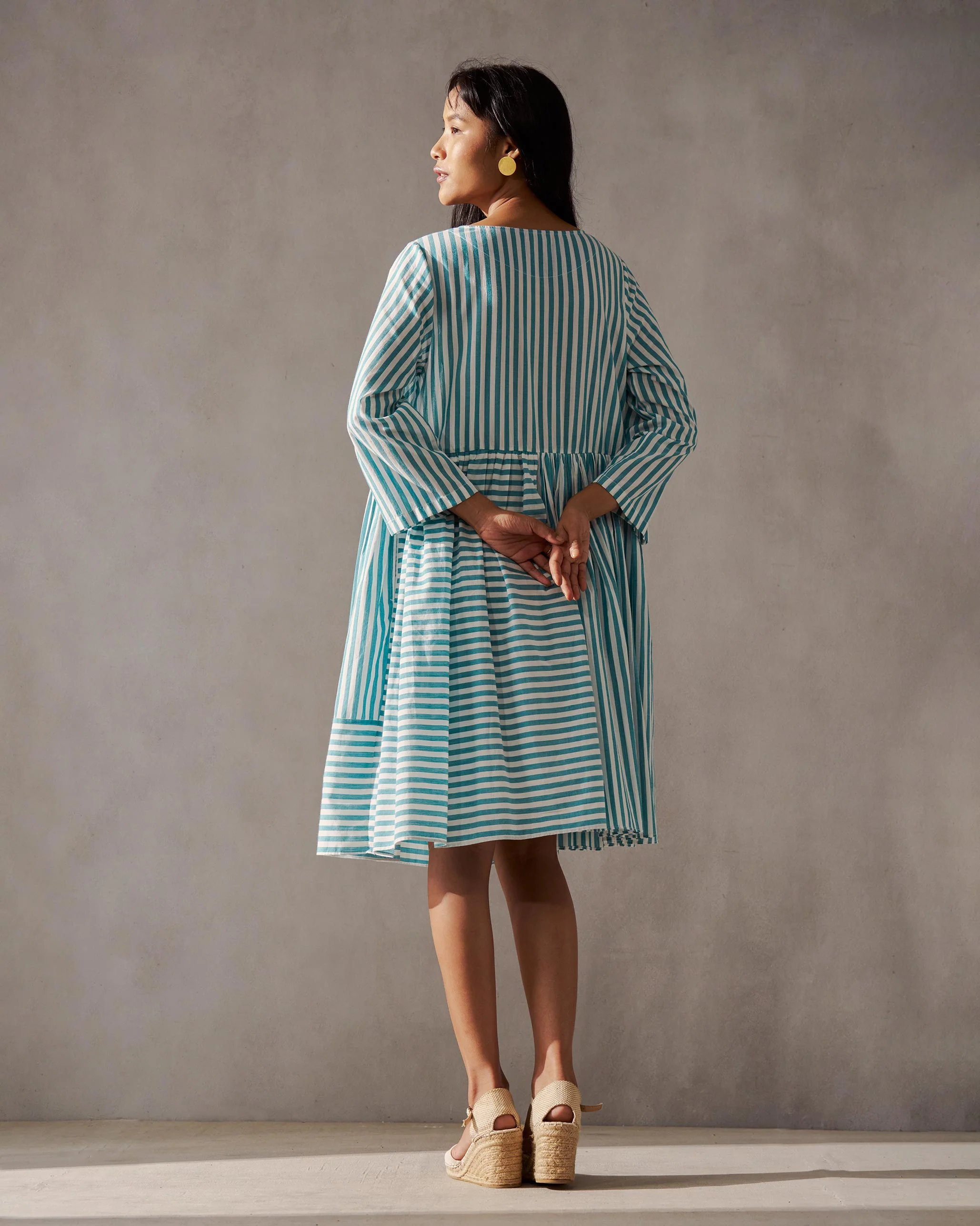 Rainy Season Dress - Teal & Ivory - Image 4