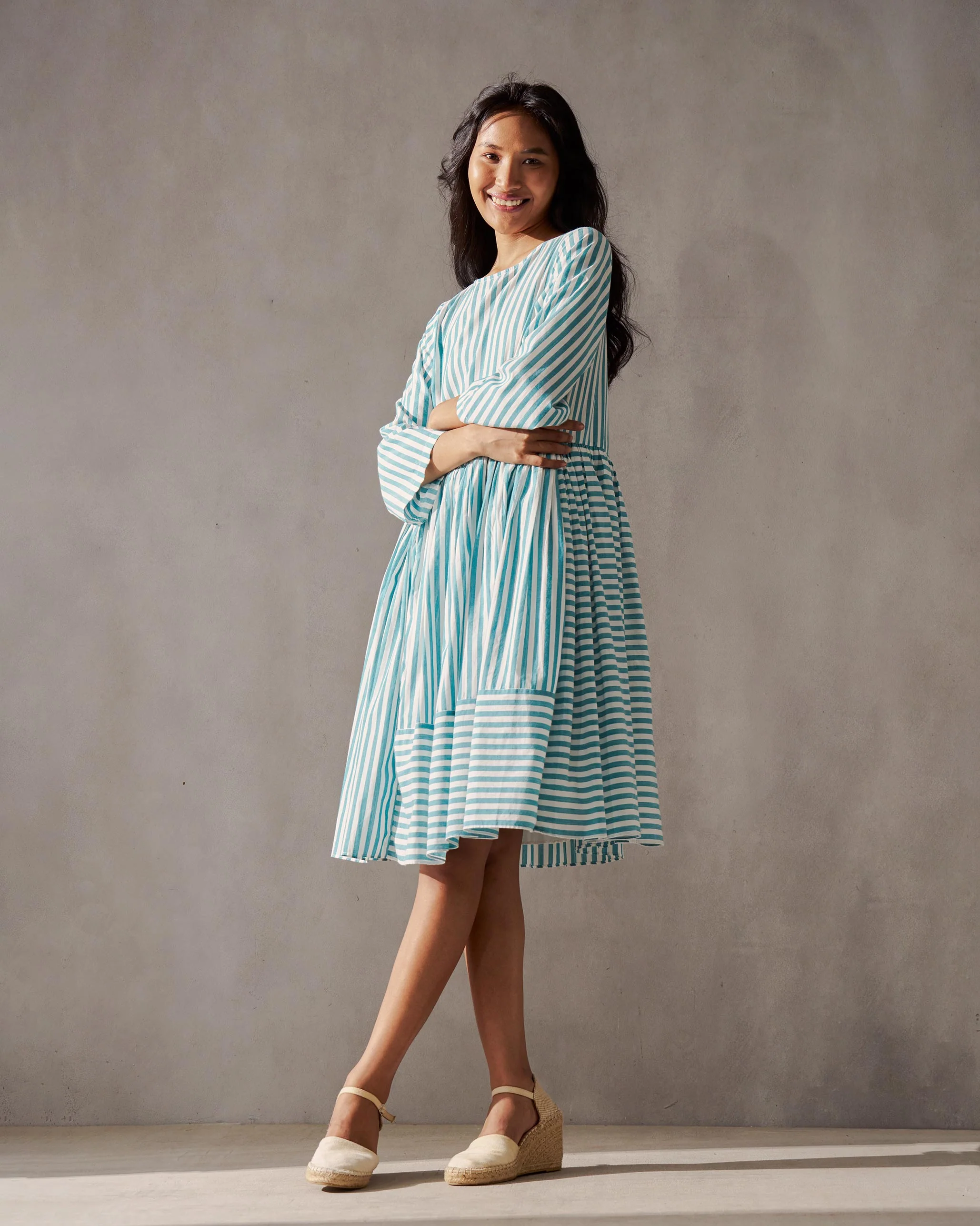 Rainy Season Dress - Teal & Ivory - Image 5