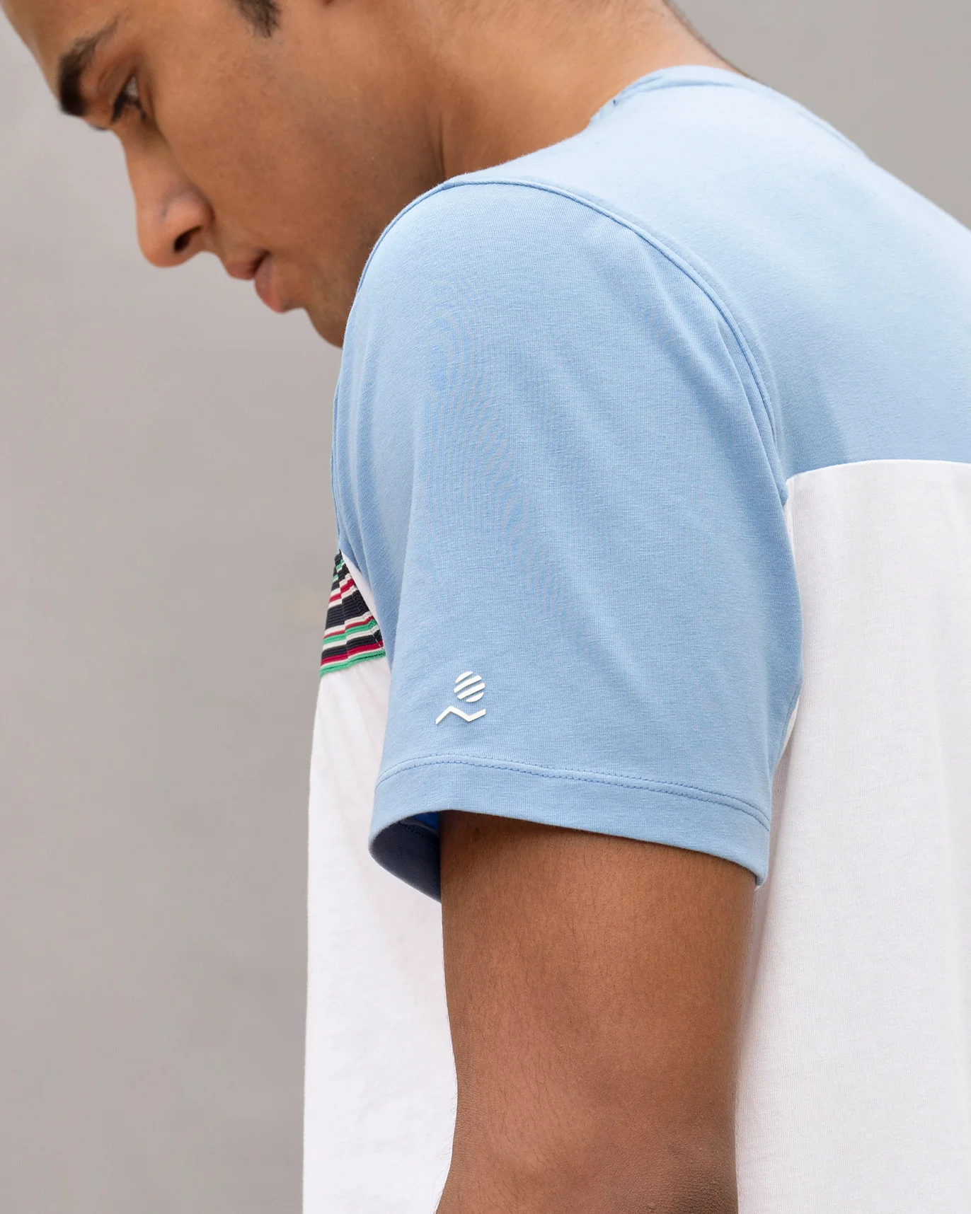 Rally Crew Neck T-shirt - Blue & White - Image 2