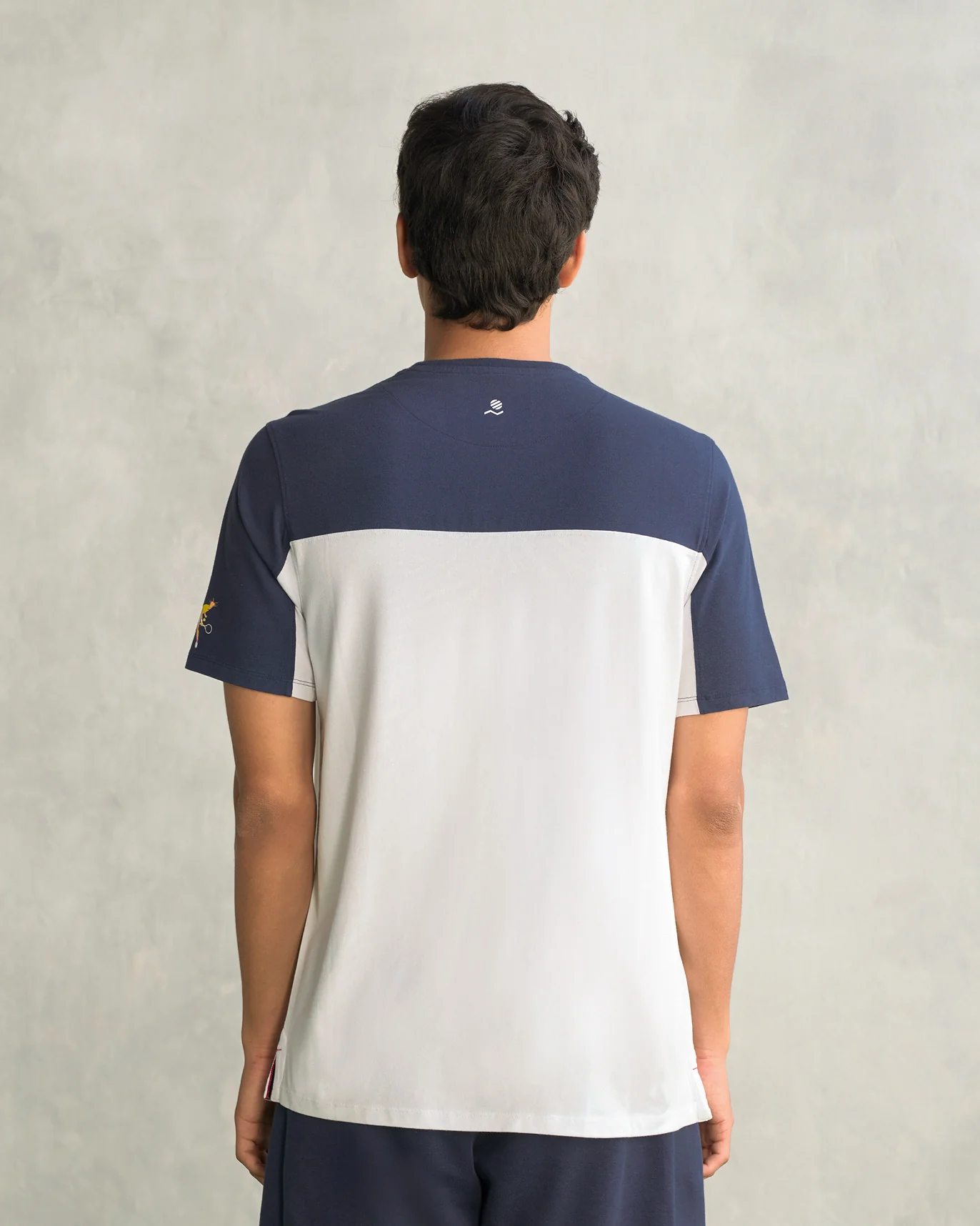 Rally Crew Neck T-shirt - Navy & White - Image 4