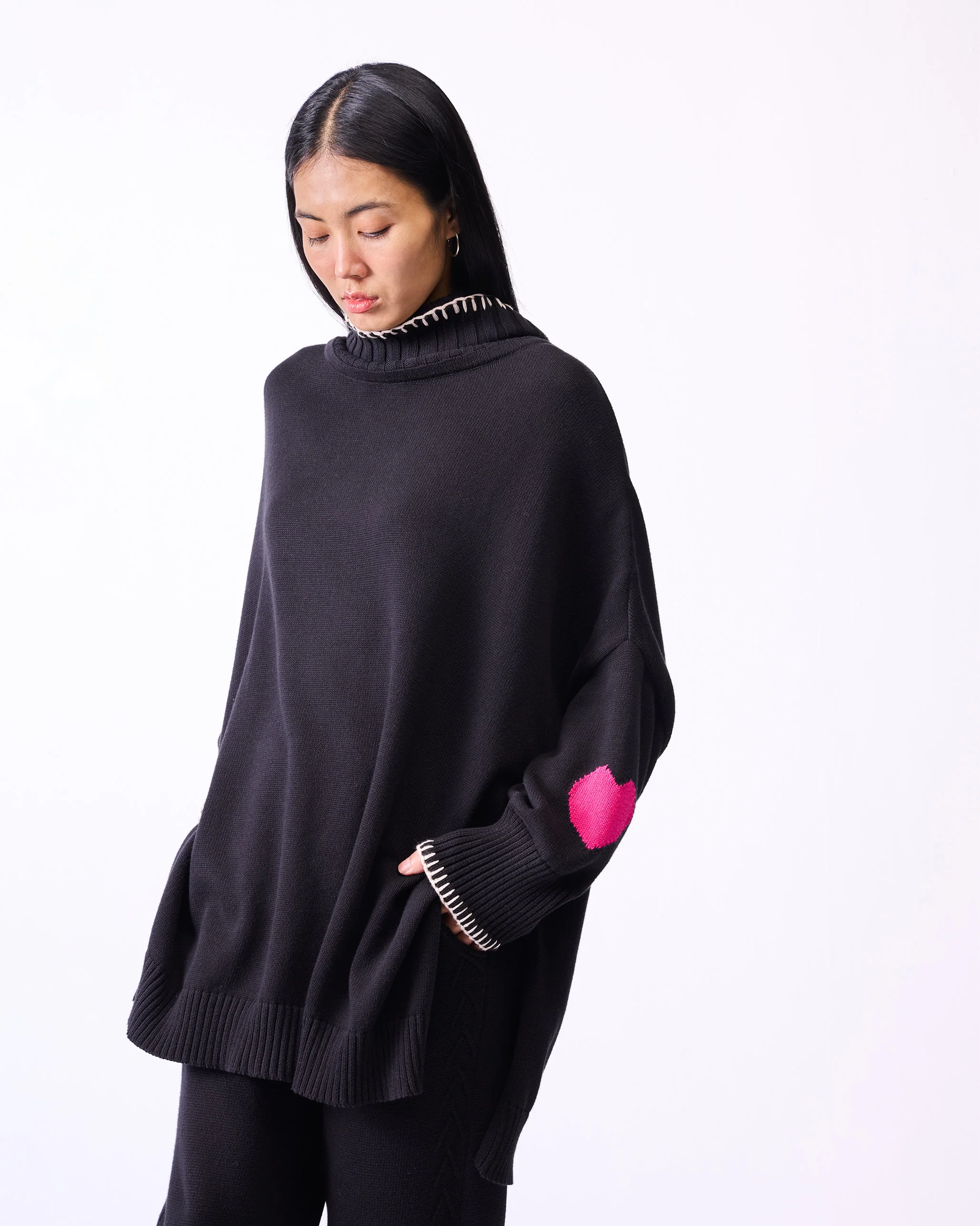 Raven Turtle Neck Sweater - Black - Image 3