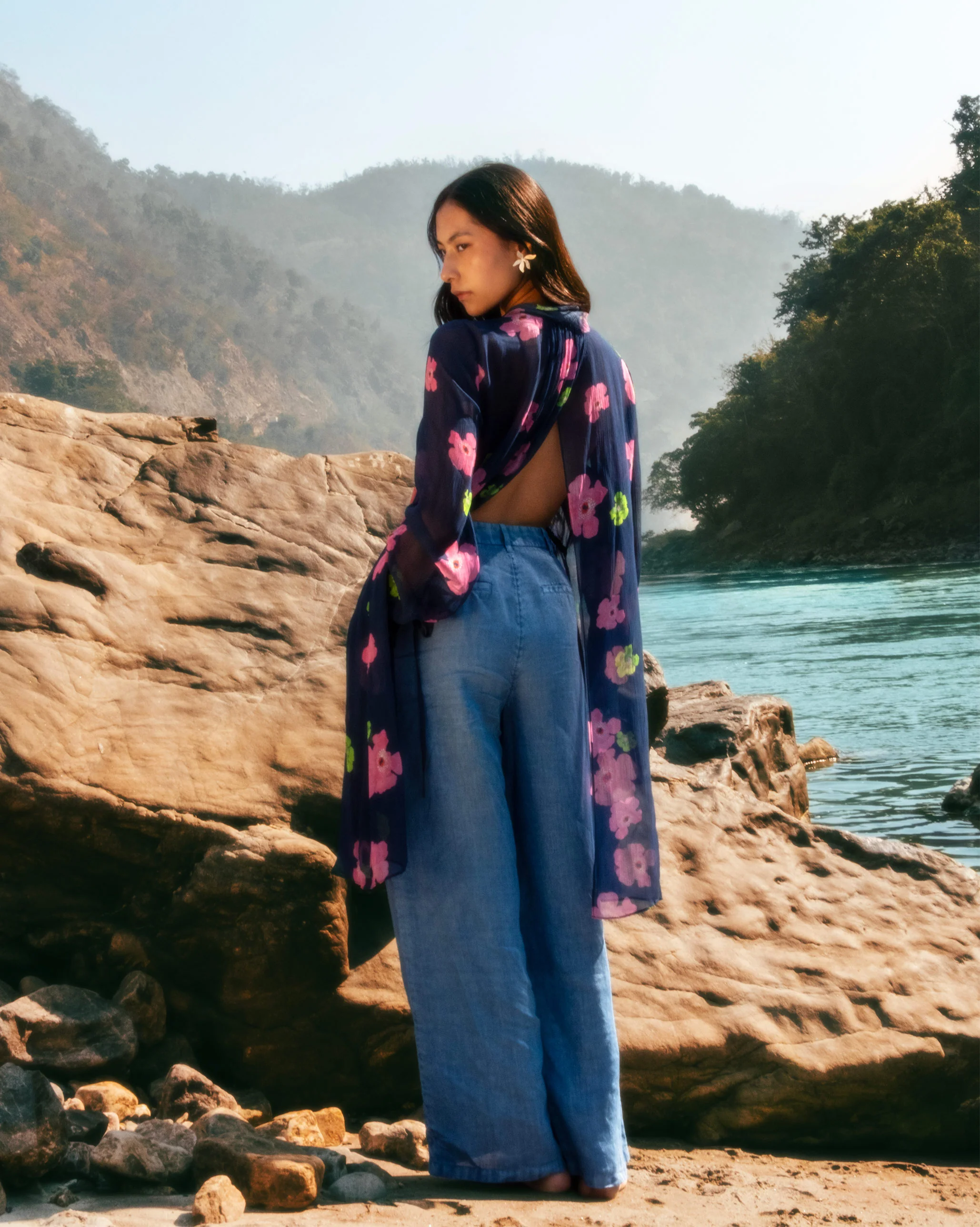 Raya Dress - Blue Printed - Image 8