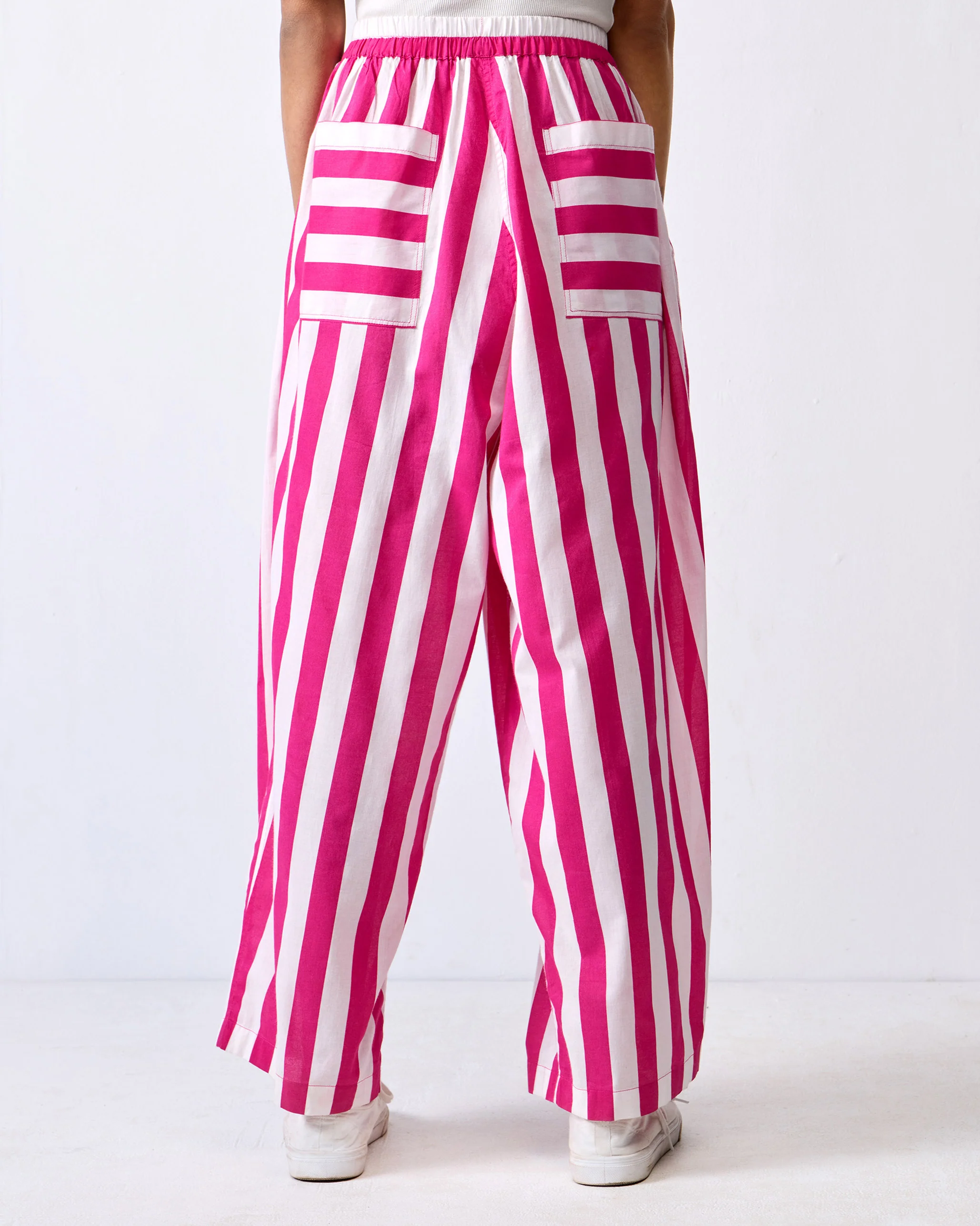 Recess Pants - Fuchsia & White Stripes - Image 3