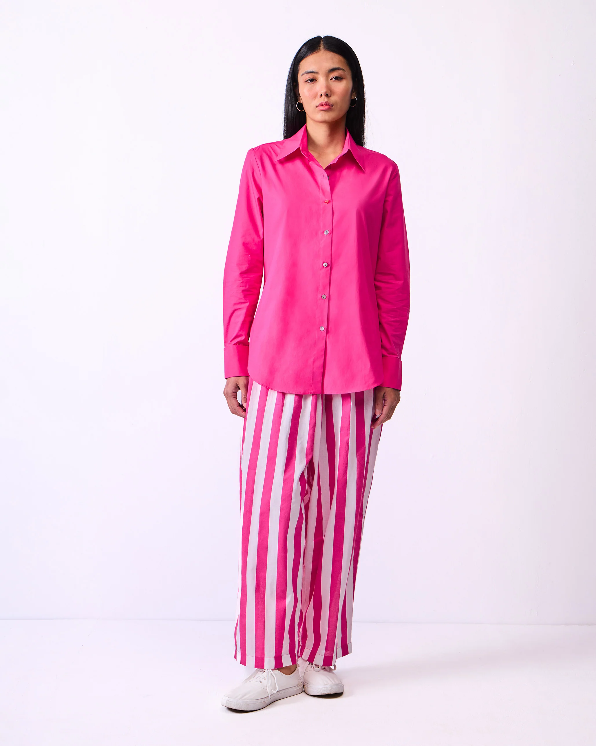 Recess Pants - Fuchsia & White Stripes - Image 4