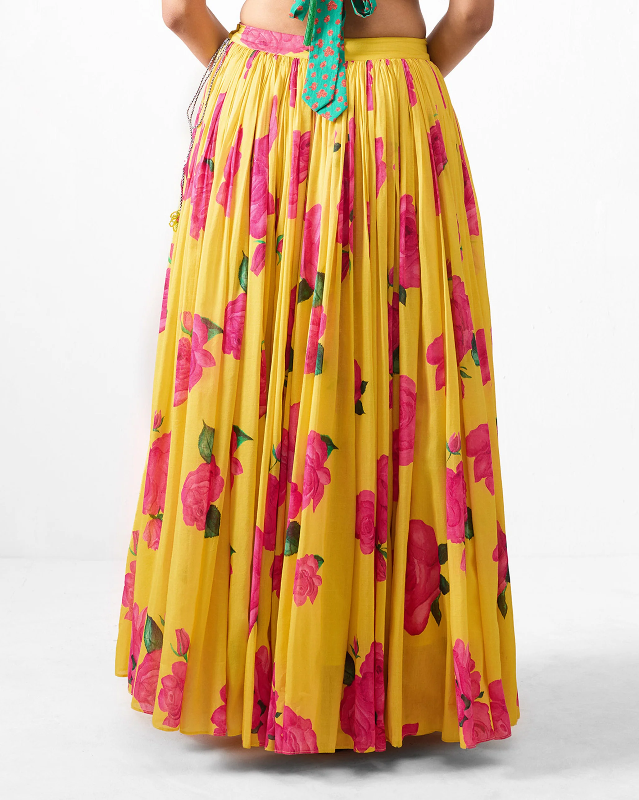 Reha Skirt - Yellow & Fuchsia Printed - Image 2