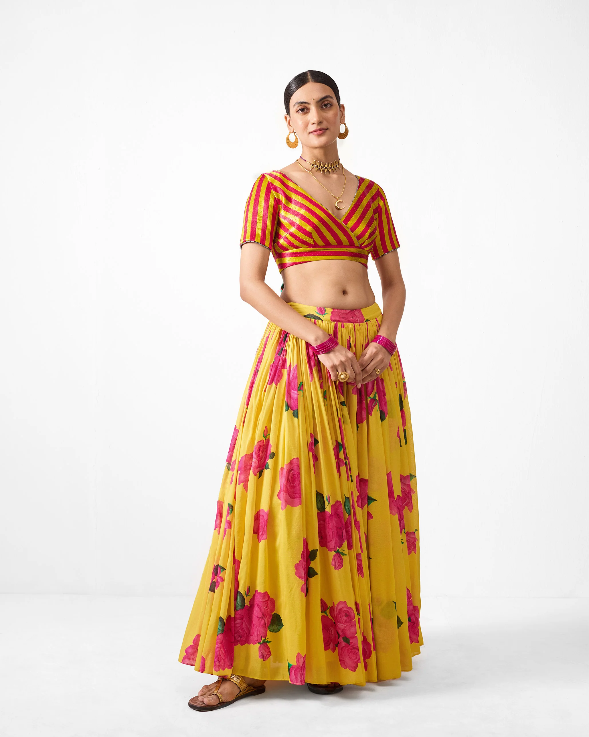 Reha Skirt - Yellow & Fuchsia Printed - Image 3