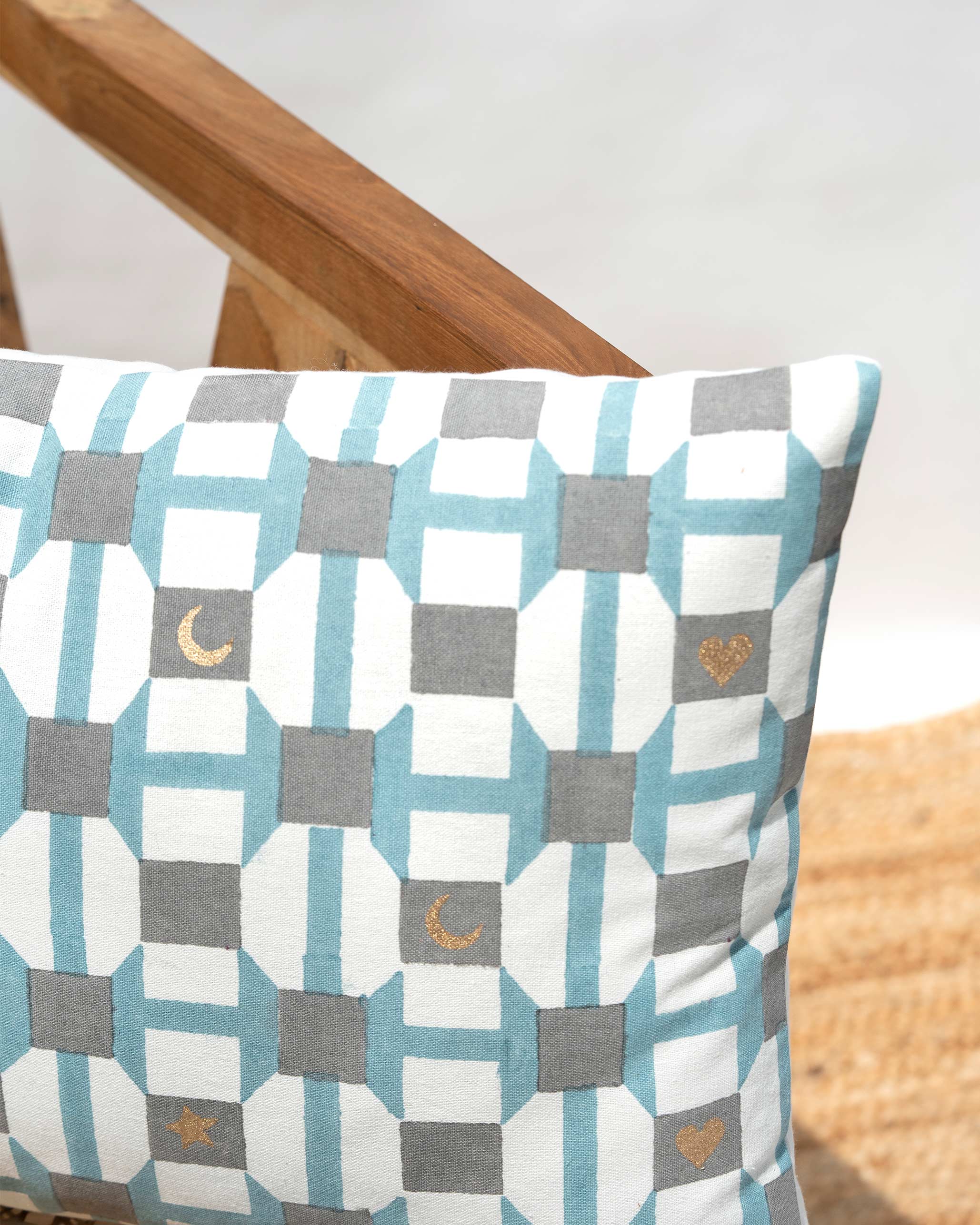 Reo Cushion Cover - Blue - Image 2