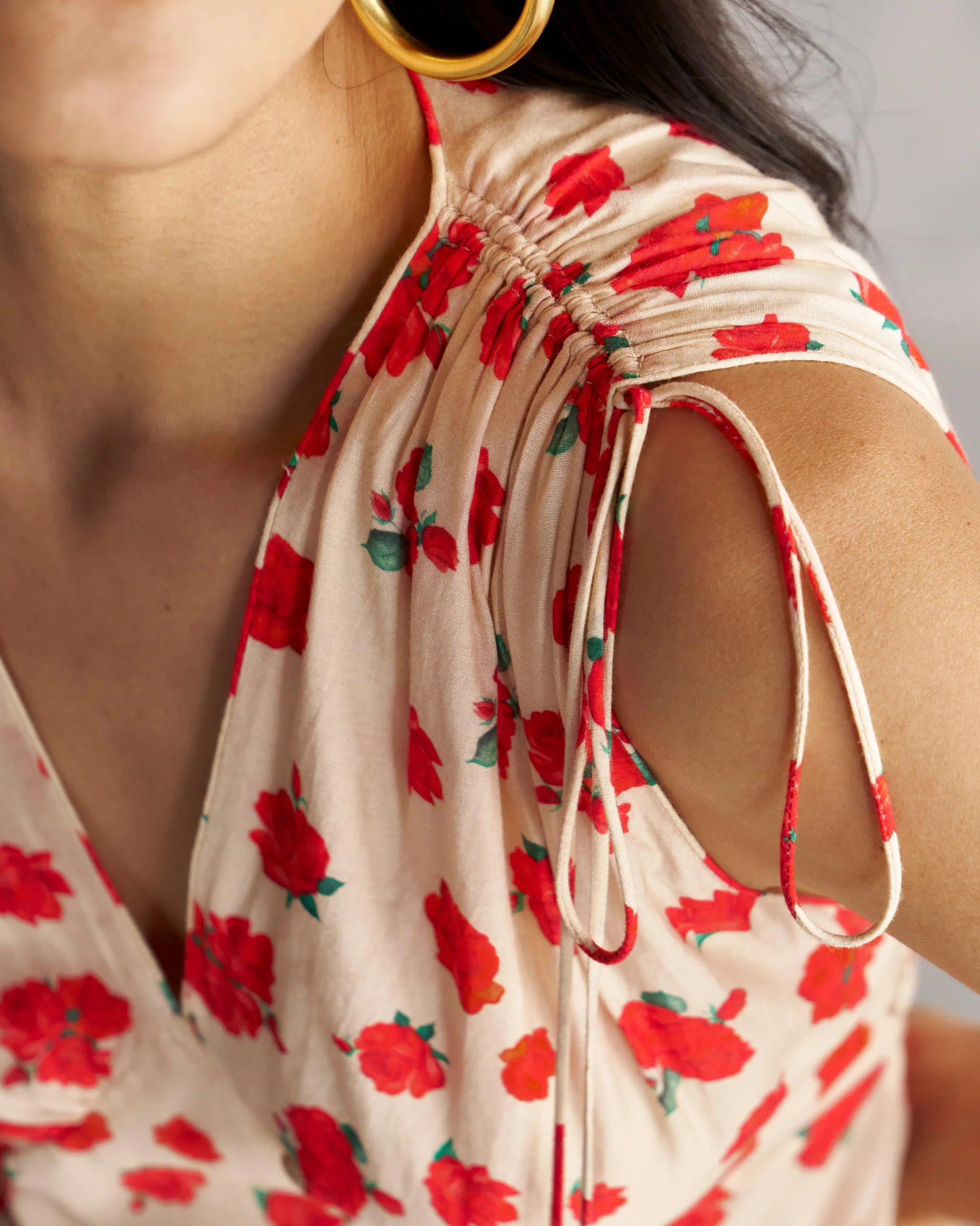 Resort Dress - Ivory & Red - Image 2