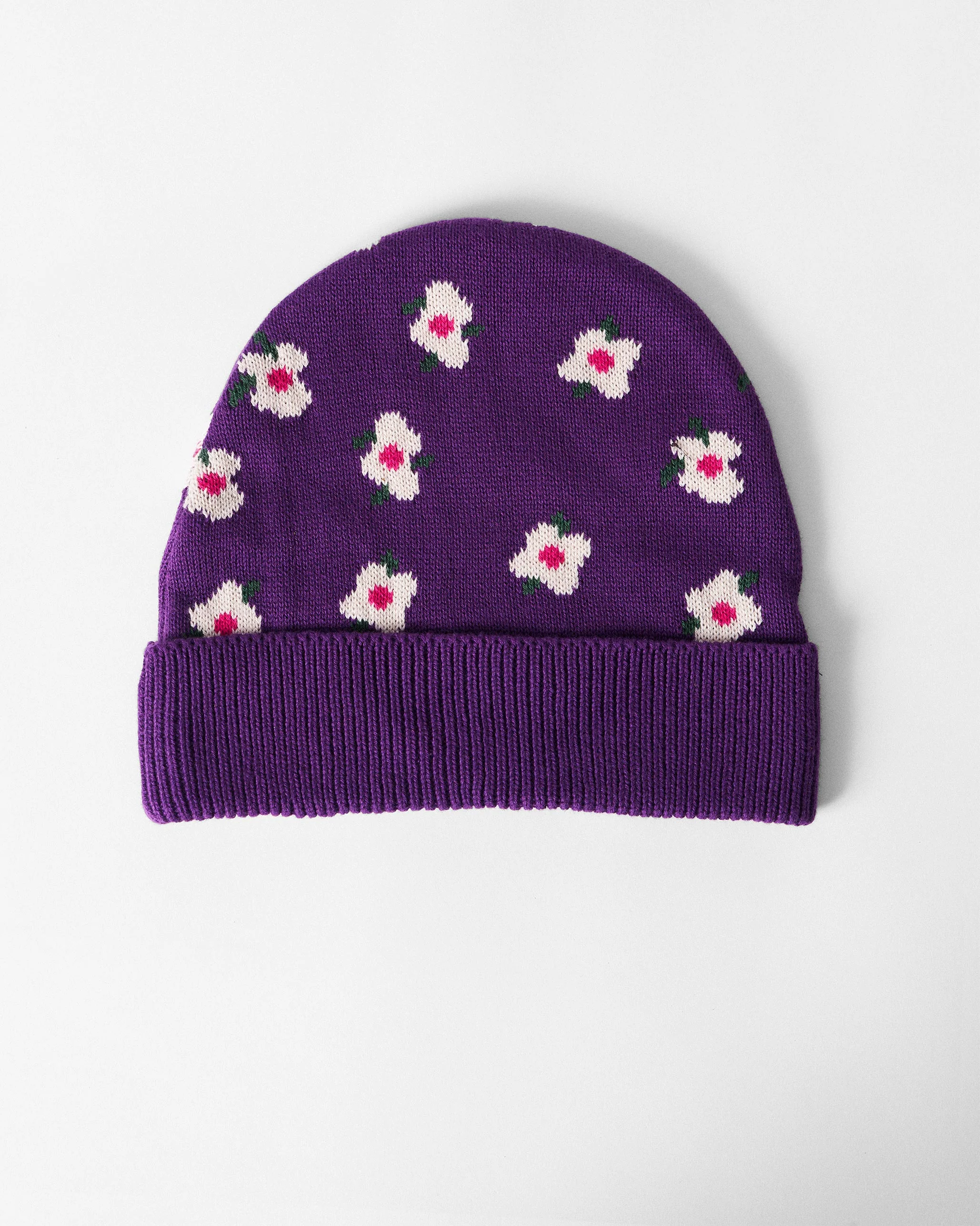 Retro Beanie - Purple & Oatmeal - Image 2