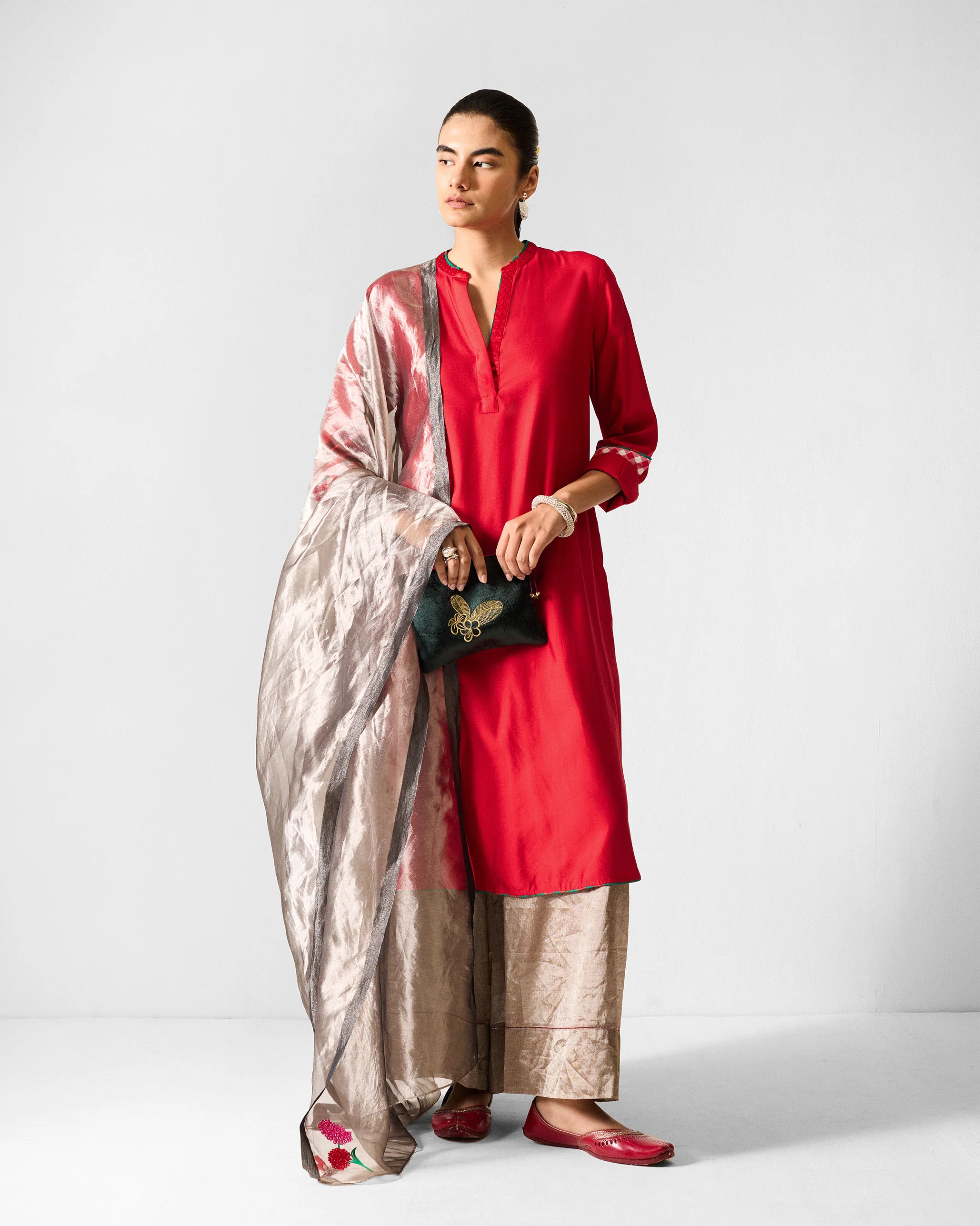 Reva Dupatta - Silver - Image 4