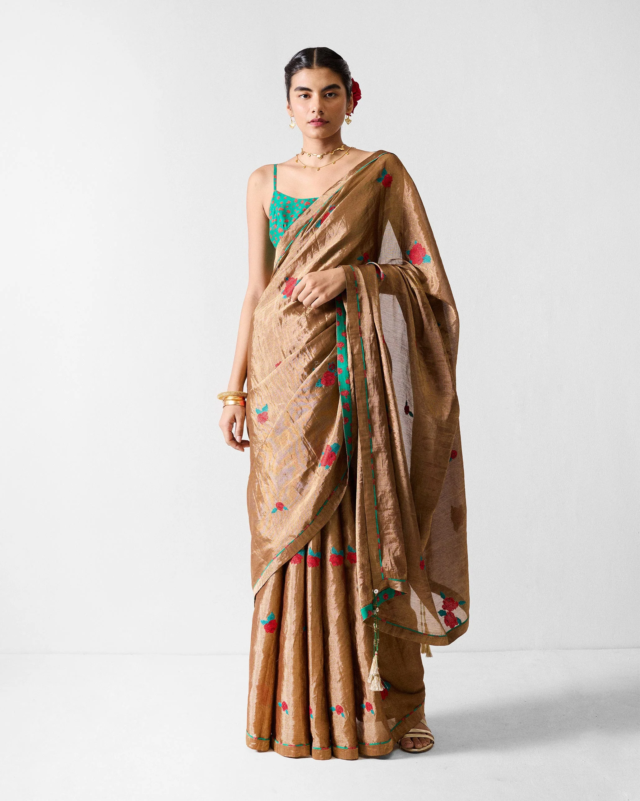 Reva Sari - Gold Embroidered - Image 2