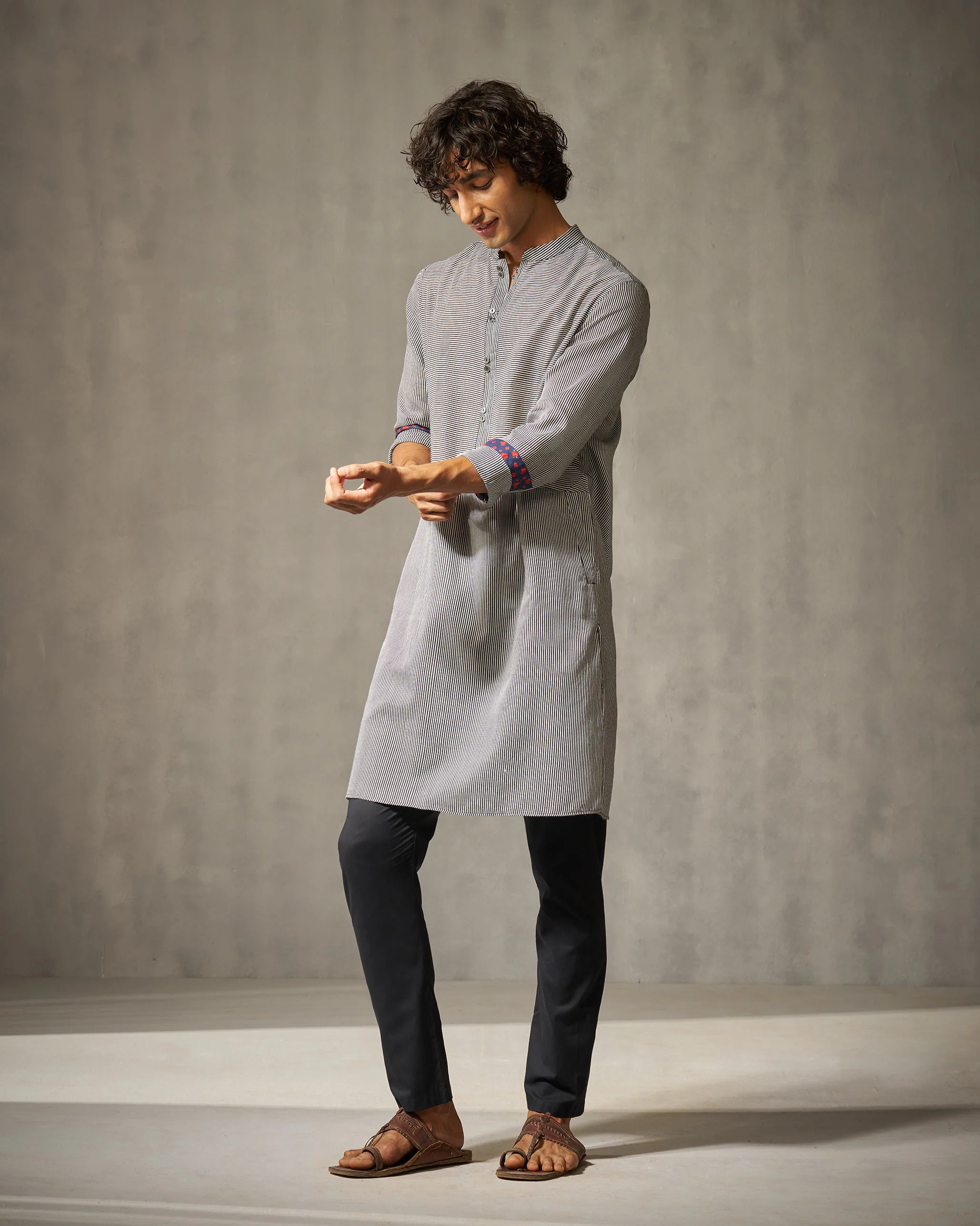 Revel Kurta - Black & Ivory Stripes - Image 3