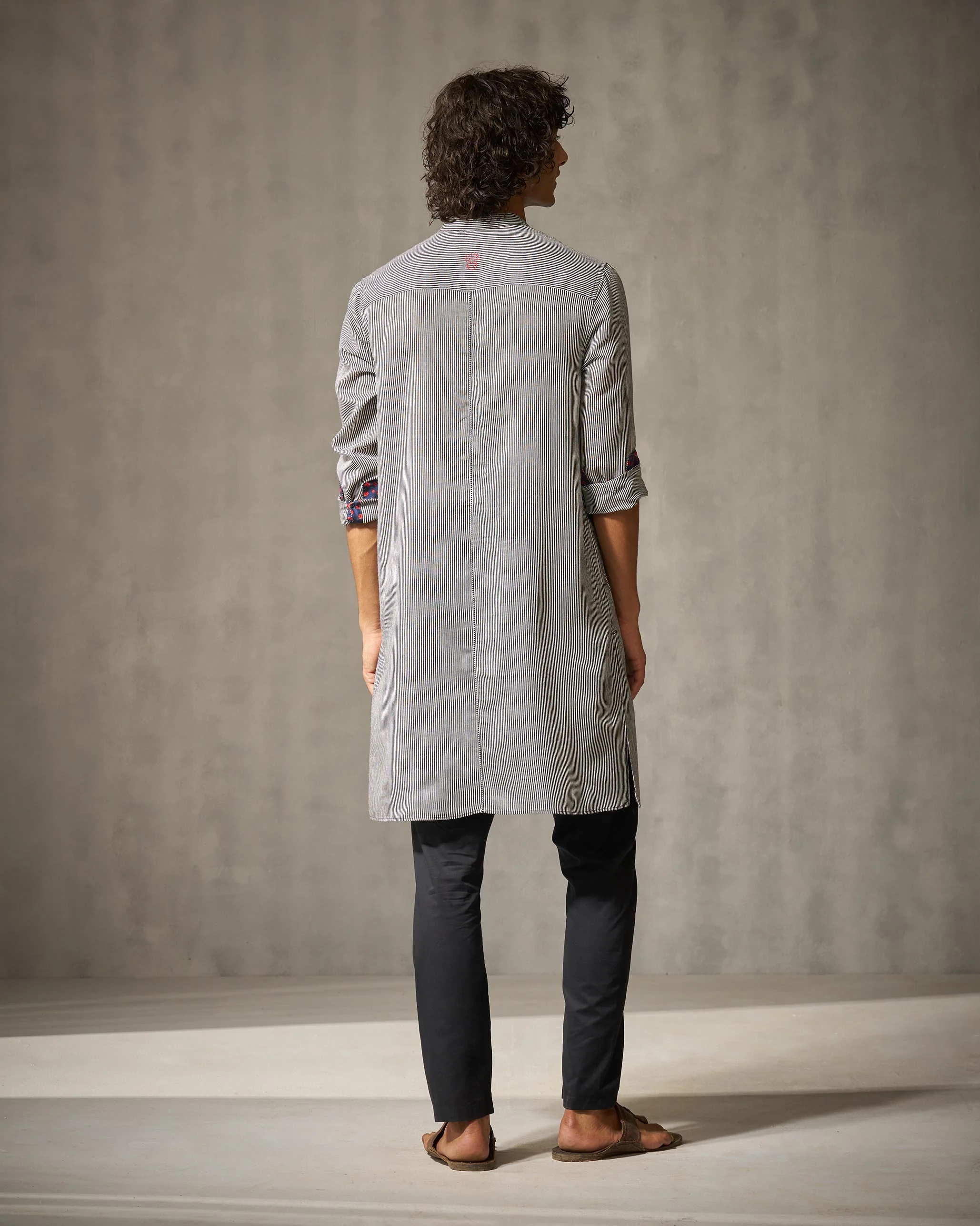 Revel Kurta - Black & Ivory Stripes - Image 5