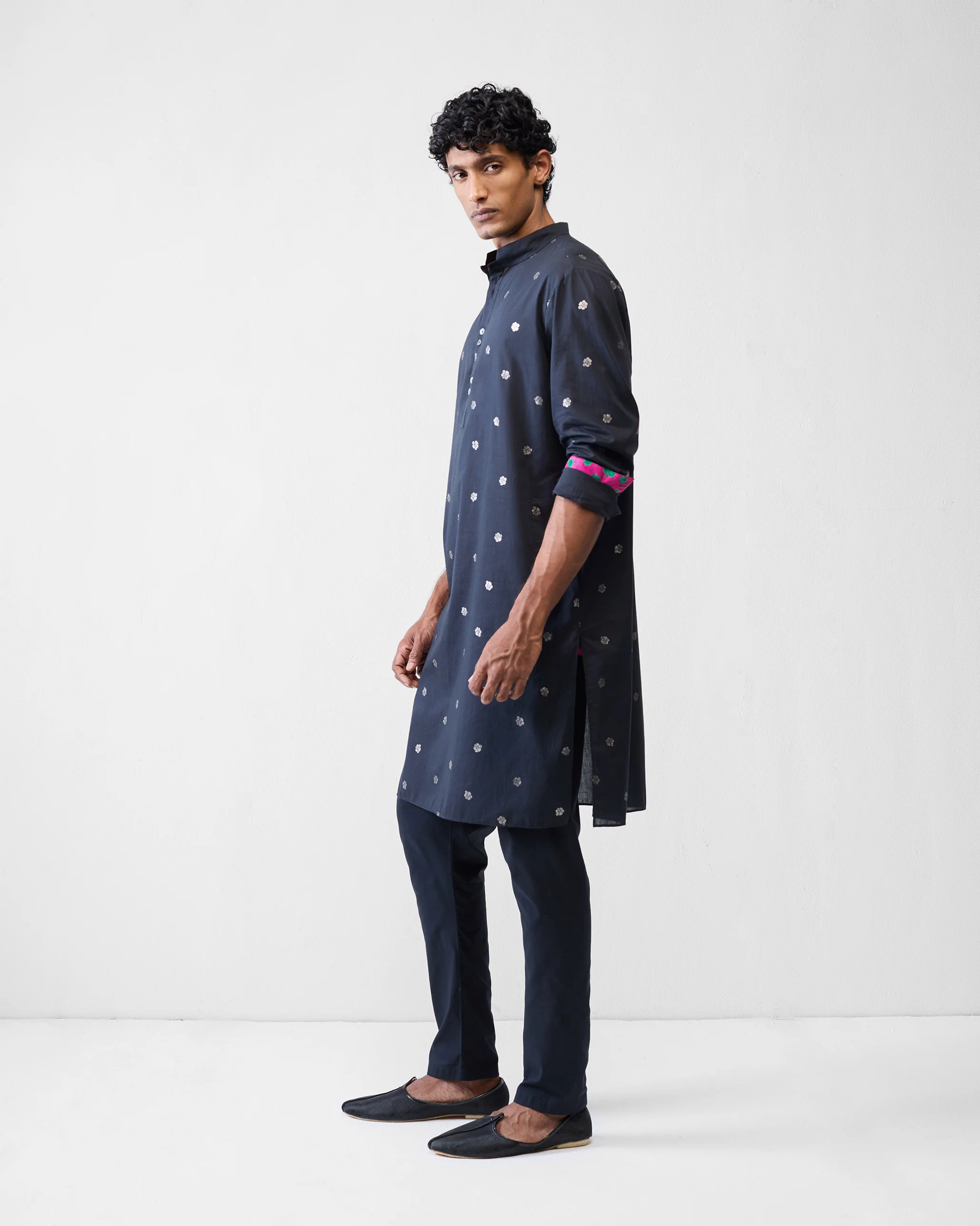 Rey Kurta - Black Printed - Image 3