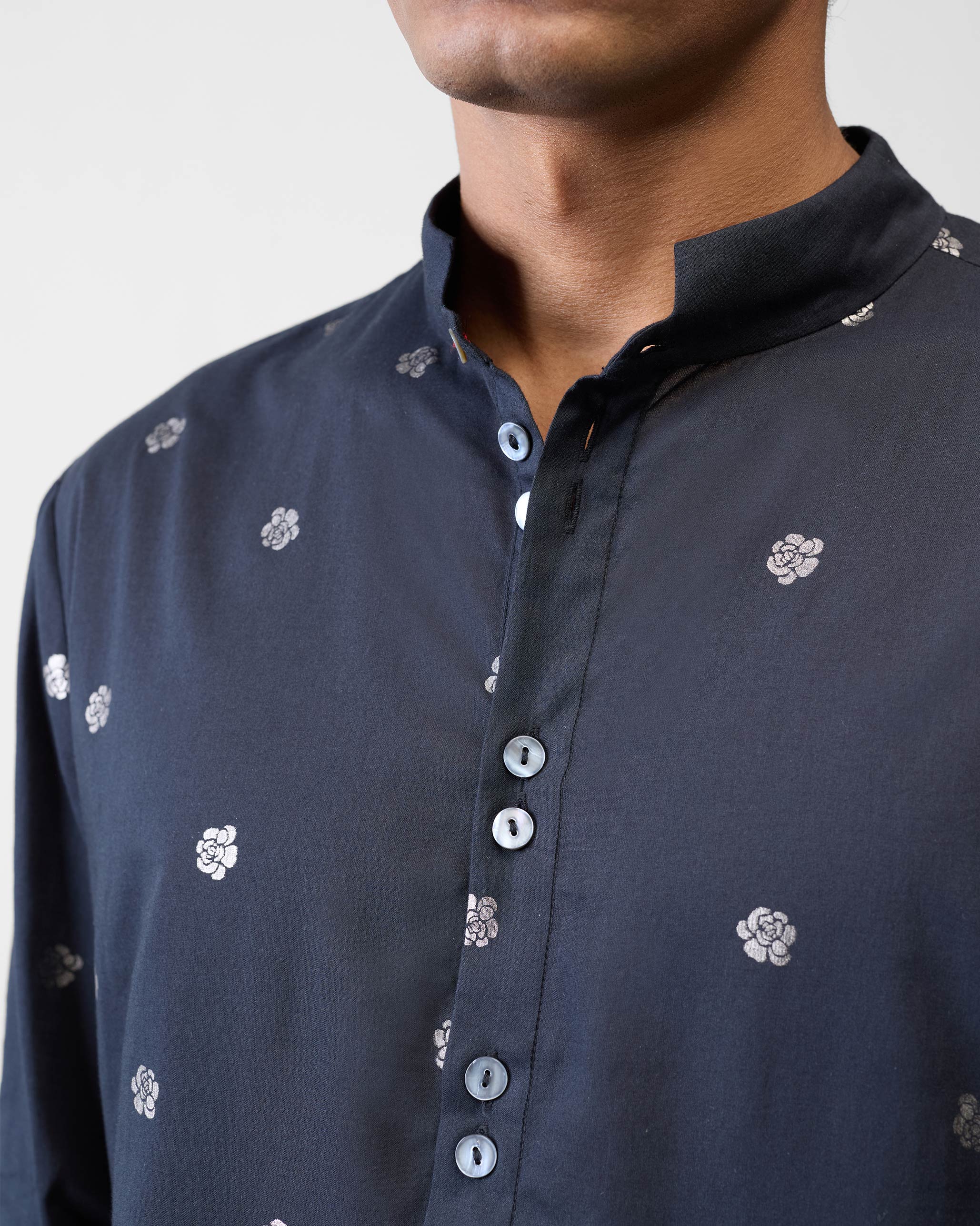 Rey Kurta - Black Printed - Image 4