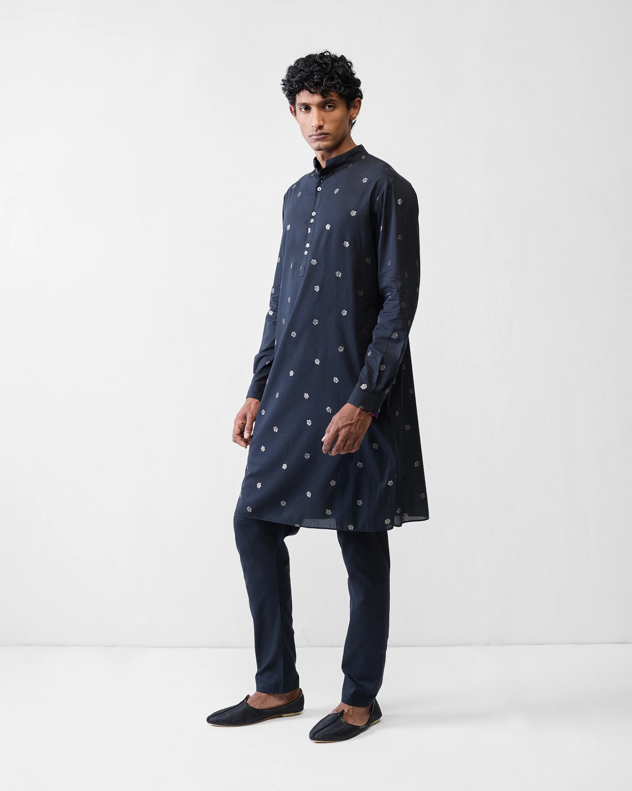 Rey Kurta - Black Printed - Image 7