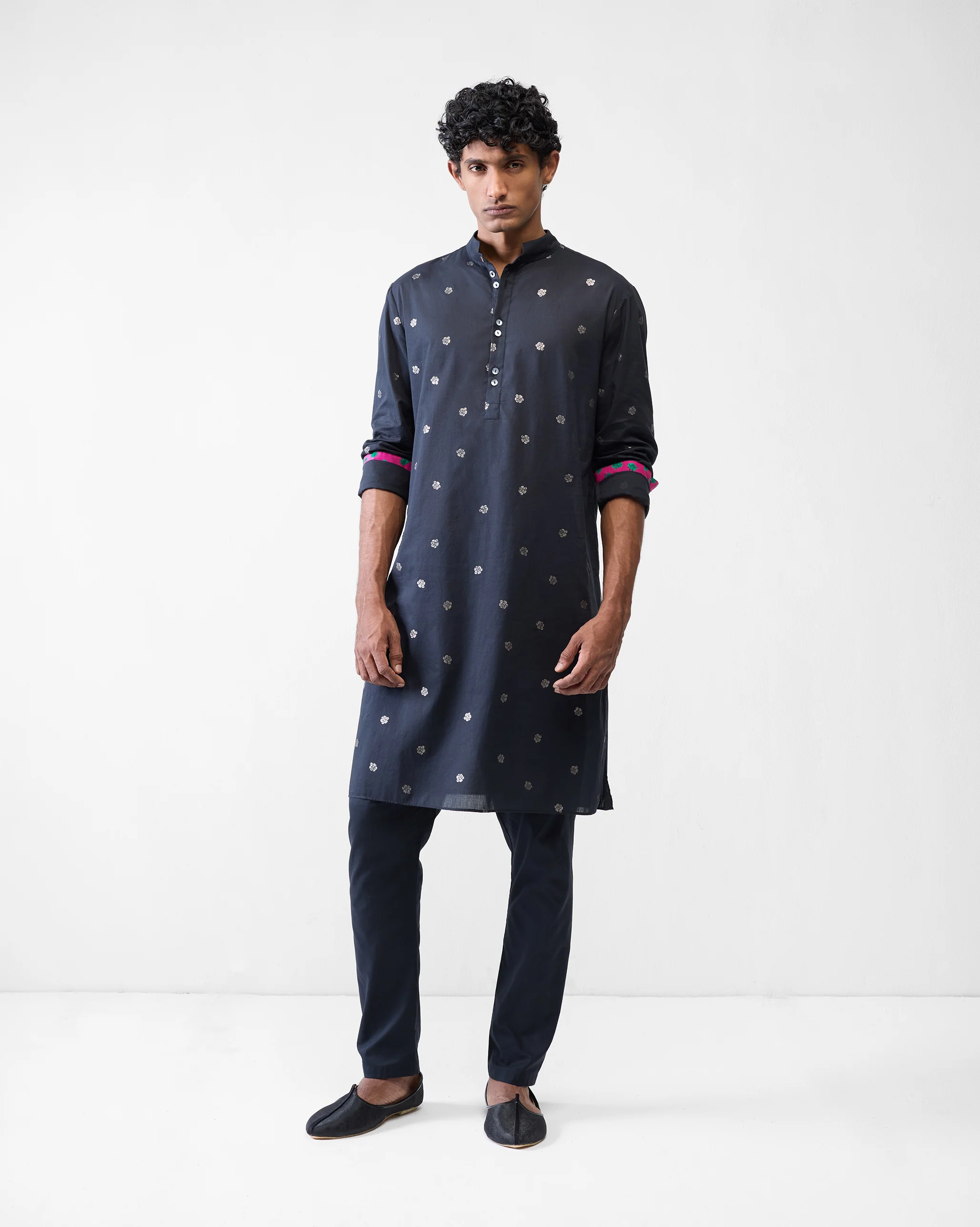 Rey Kurta - Black Printed - Image 8