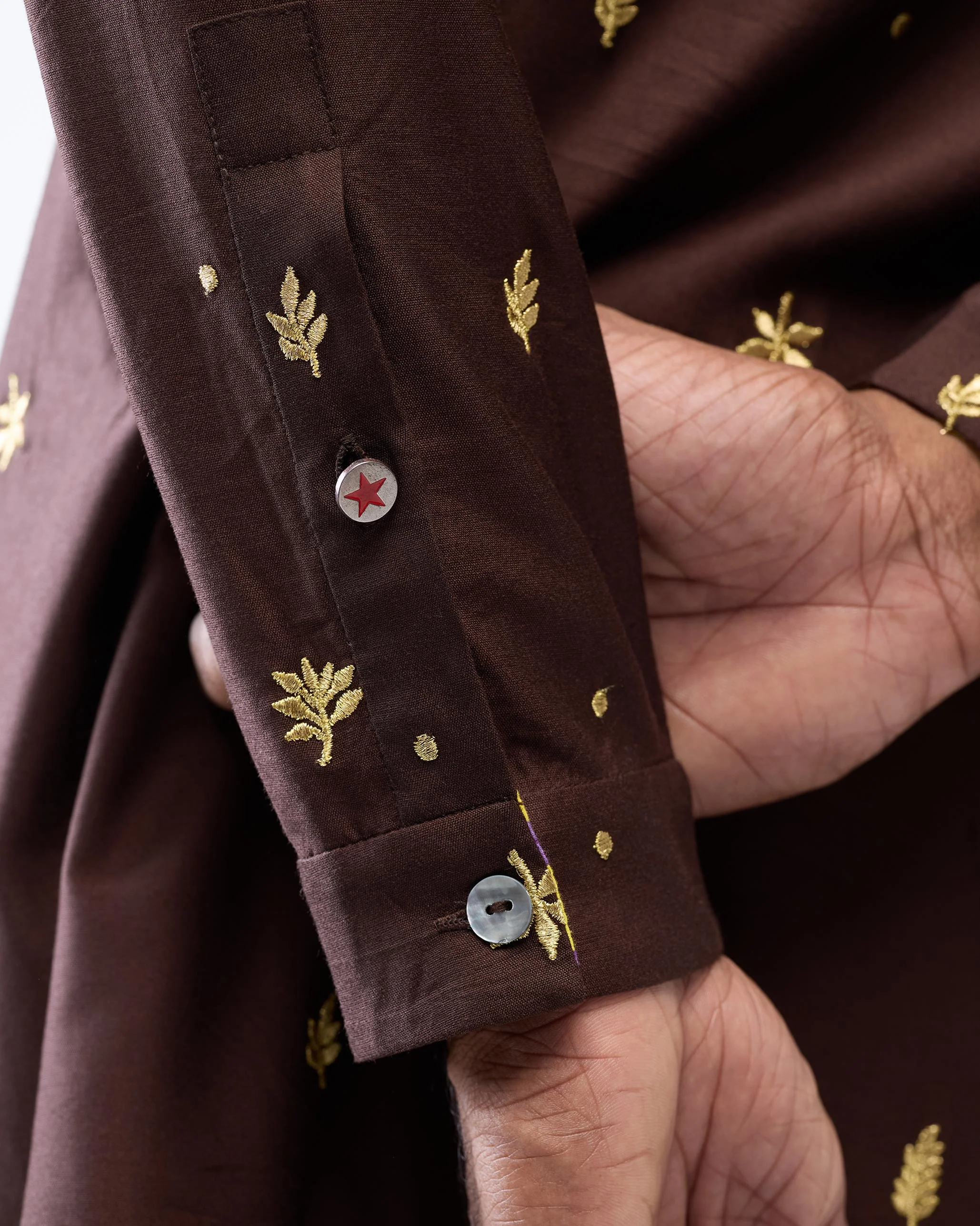 Rey Kurta - Brown Embroidered - Image 5