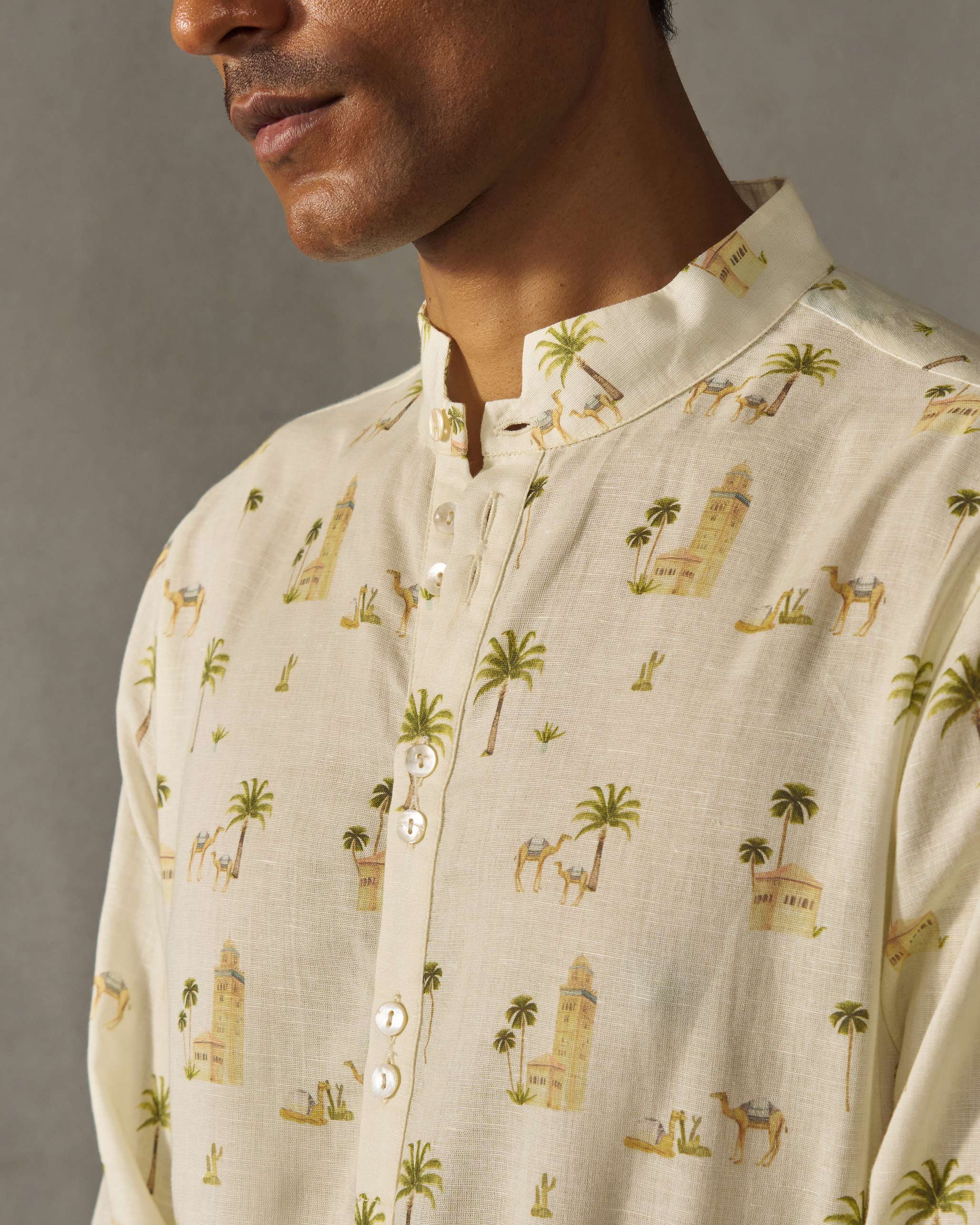 Rey Kurta - Ivory Print - Image 2