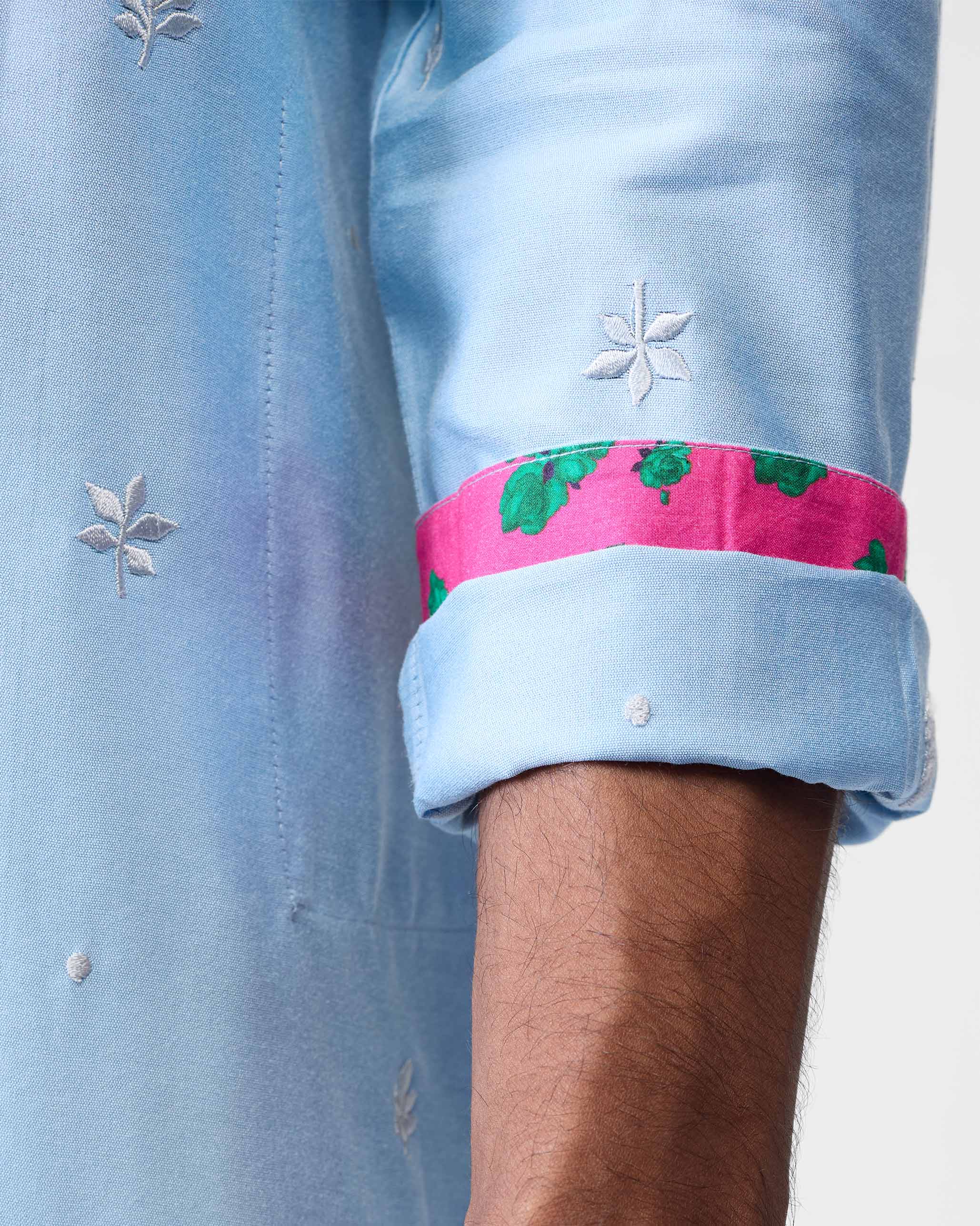 Rey Kurta - Light Blue Embroidered - Image 4