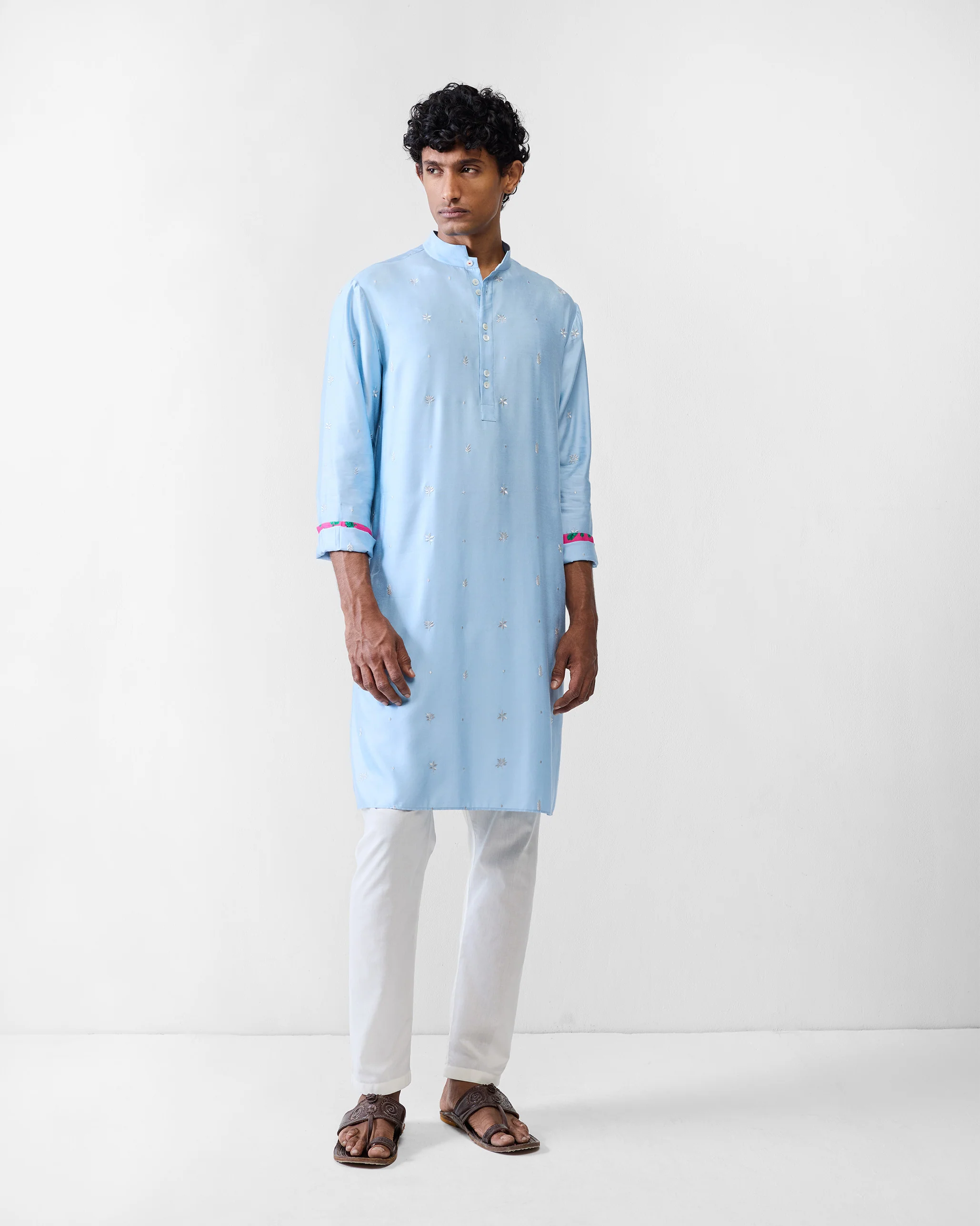 Rey Kurta - Light Blue Embroidered - Image 6