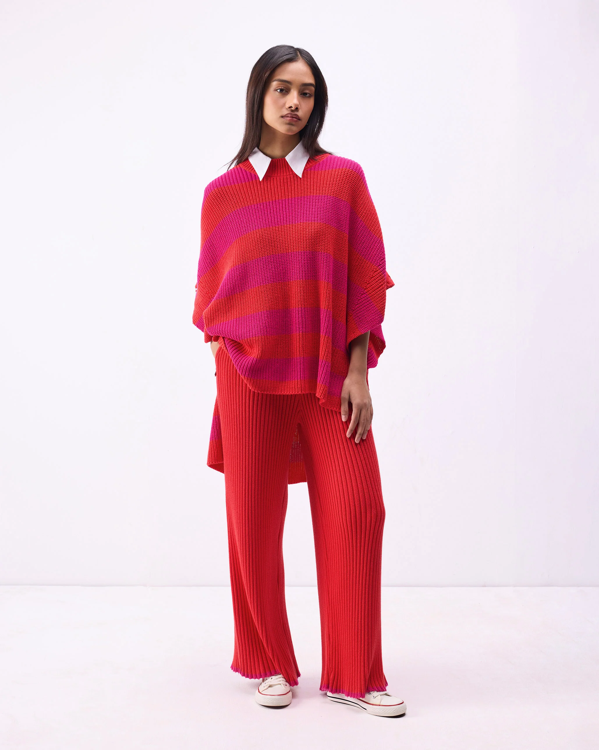 Ribbed Knit Trousers - Bright Red - Image 5