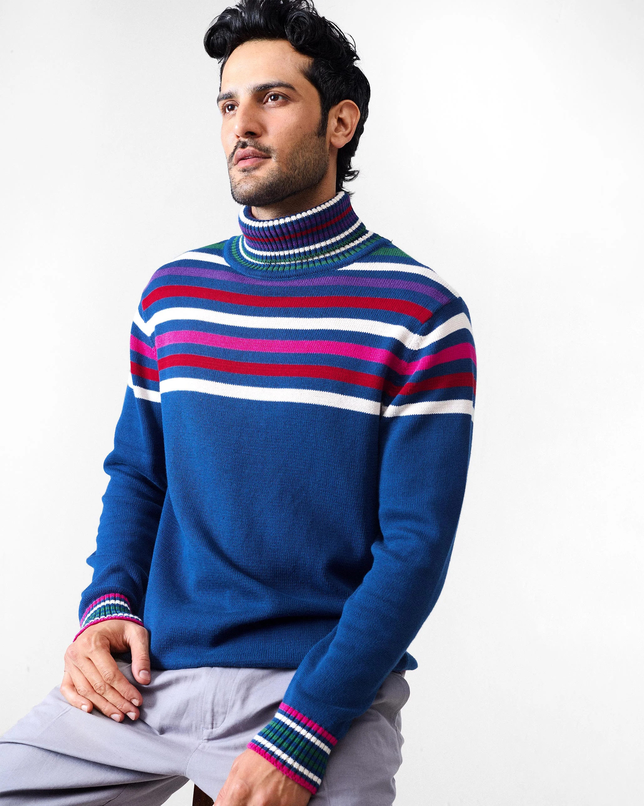 Ringer Sweater - Navy