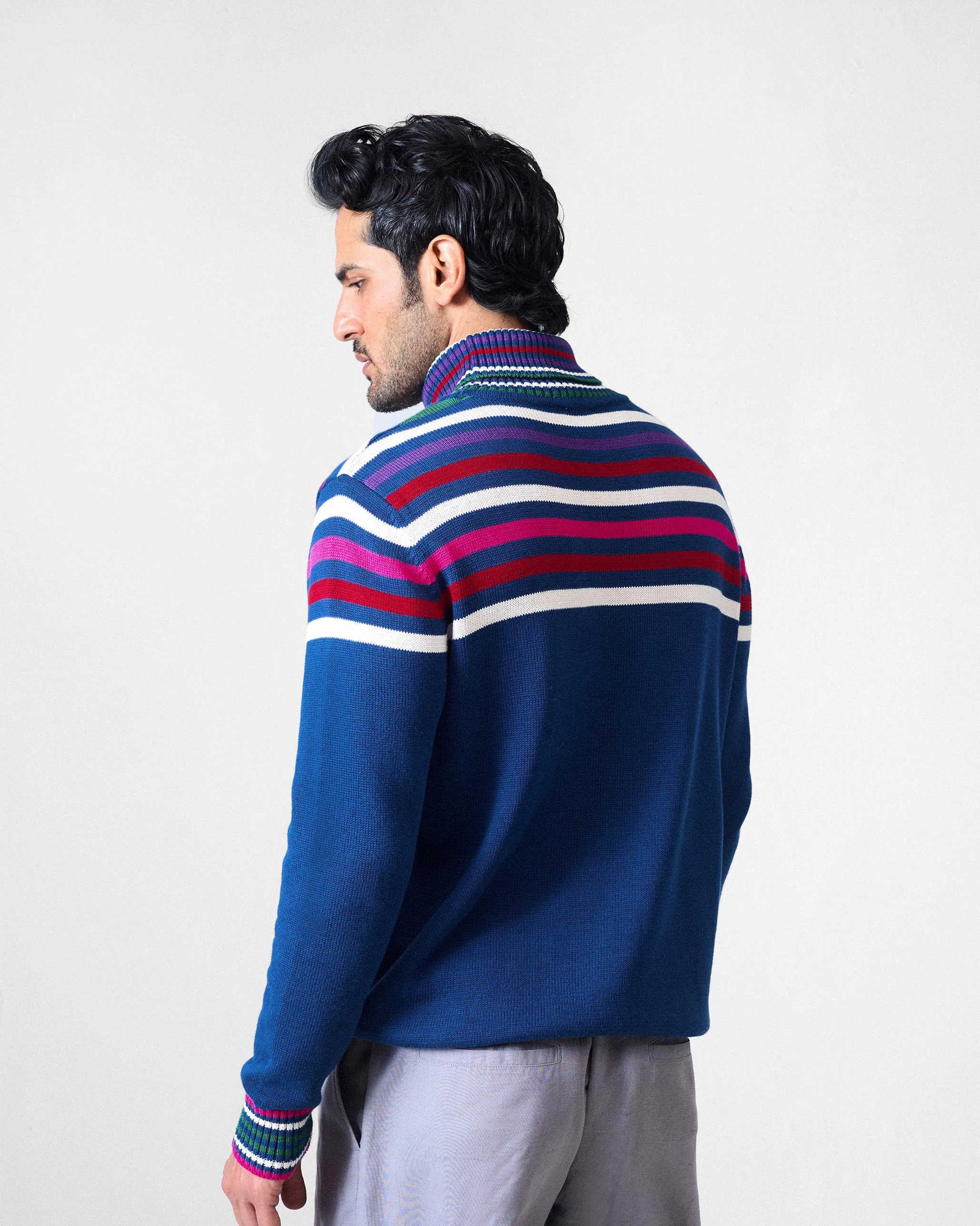 Ringer Sweater - Navy - Image 2