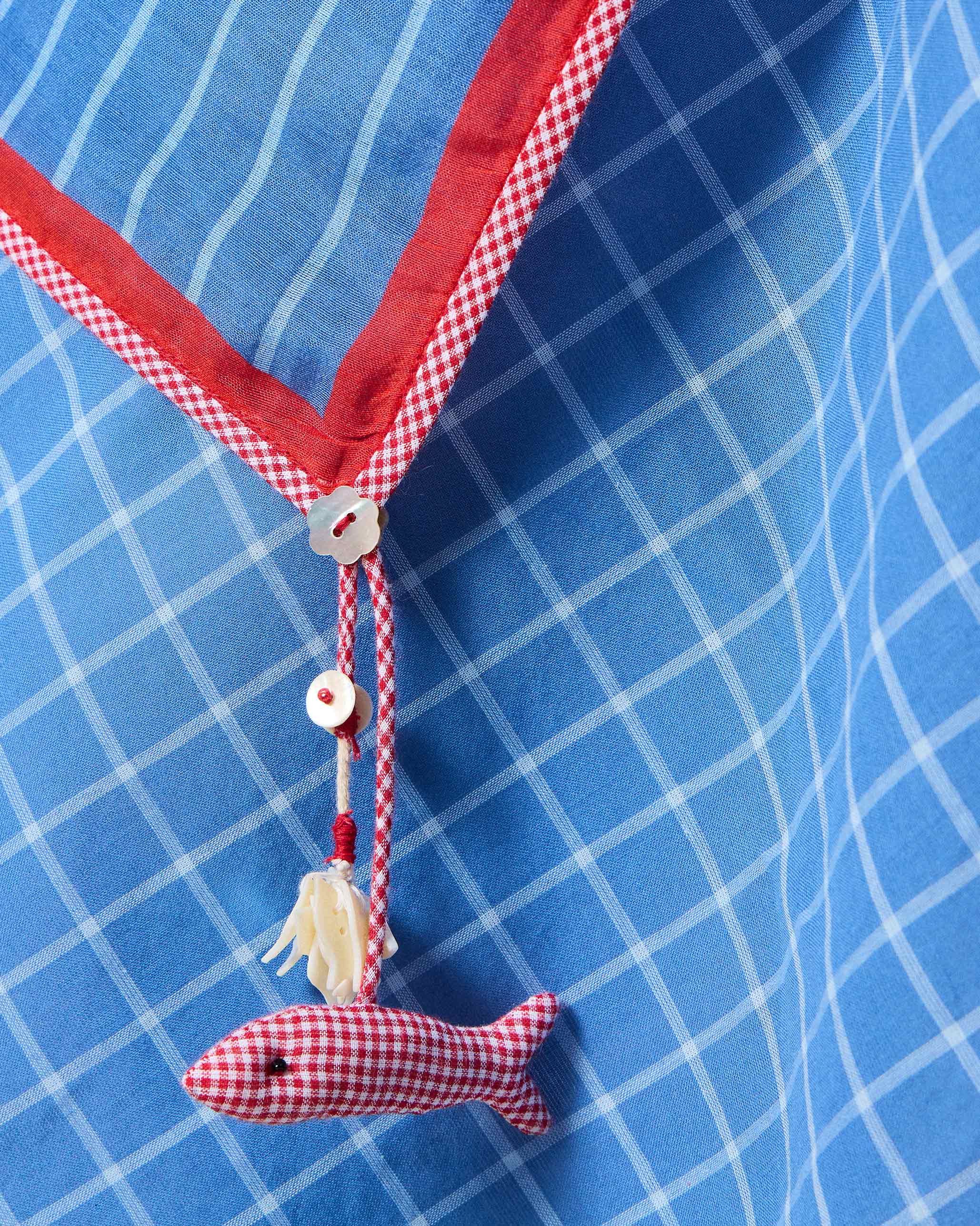 River Dupatta - Blue & Red Printed - Image 2