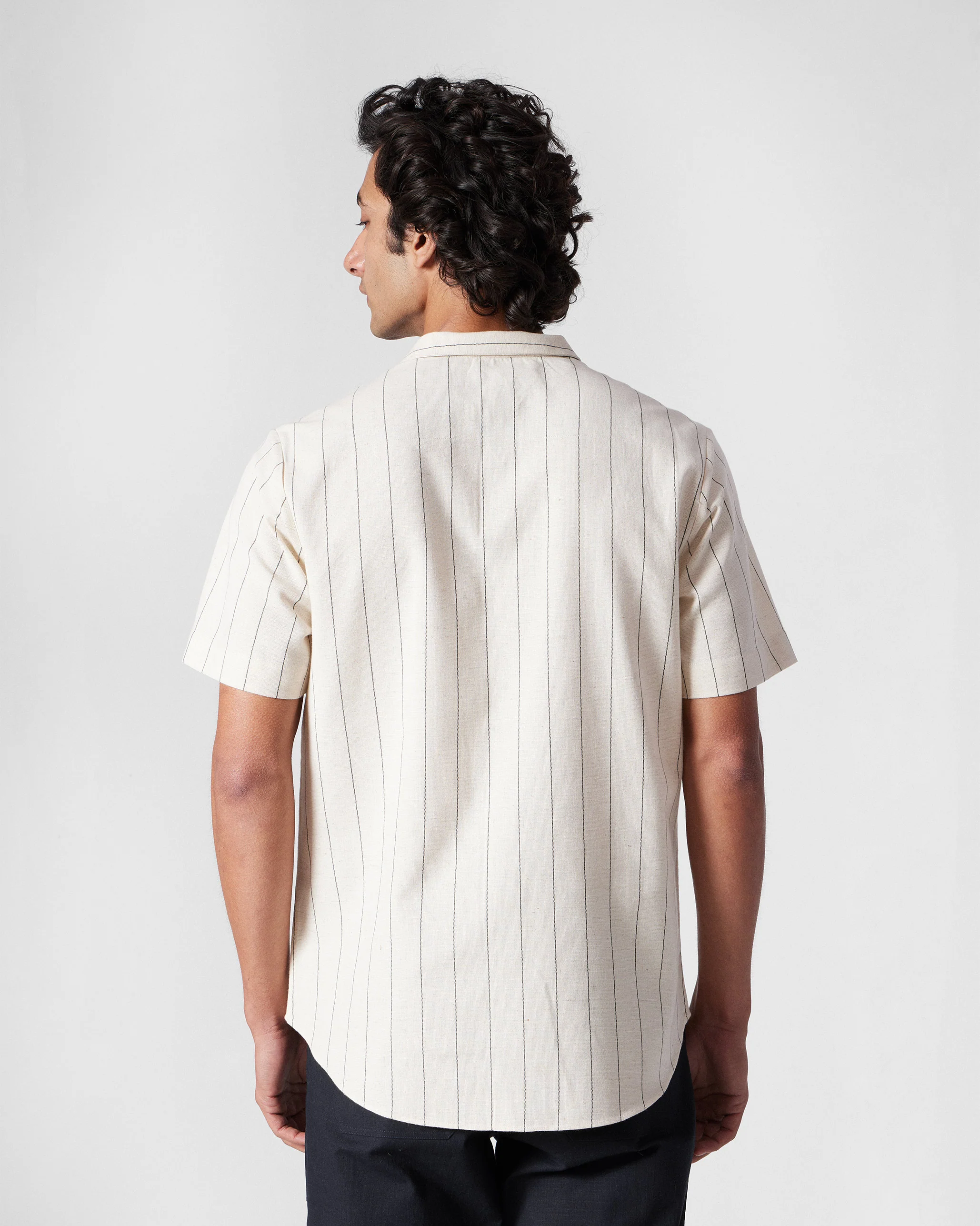 Riverine Shirt - Ivory & Charcoal Embroidered - Image 4