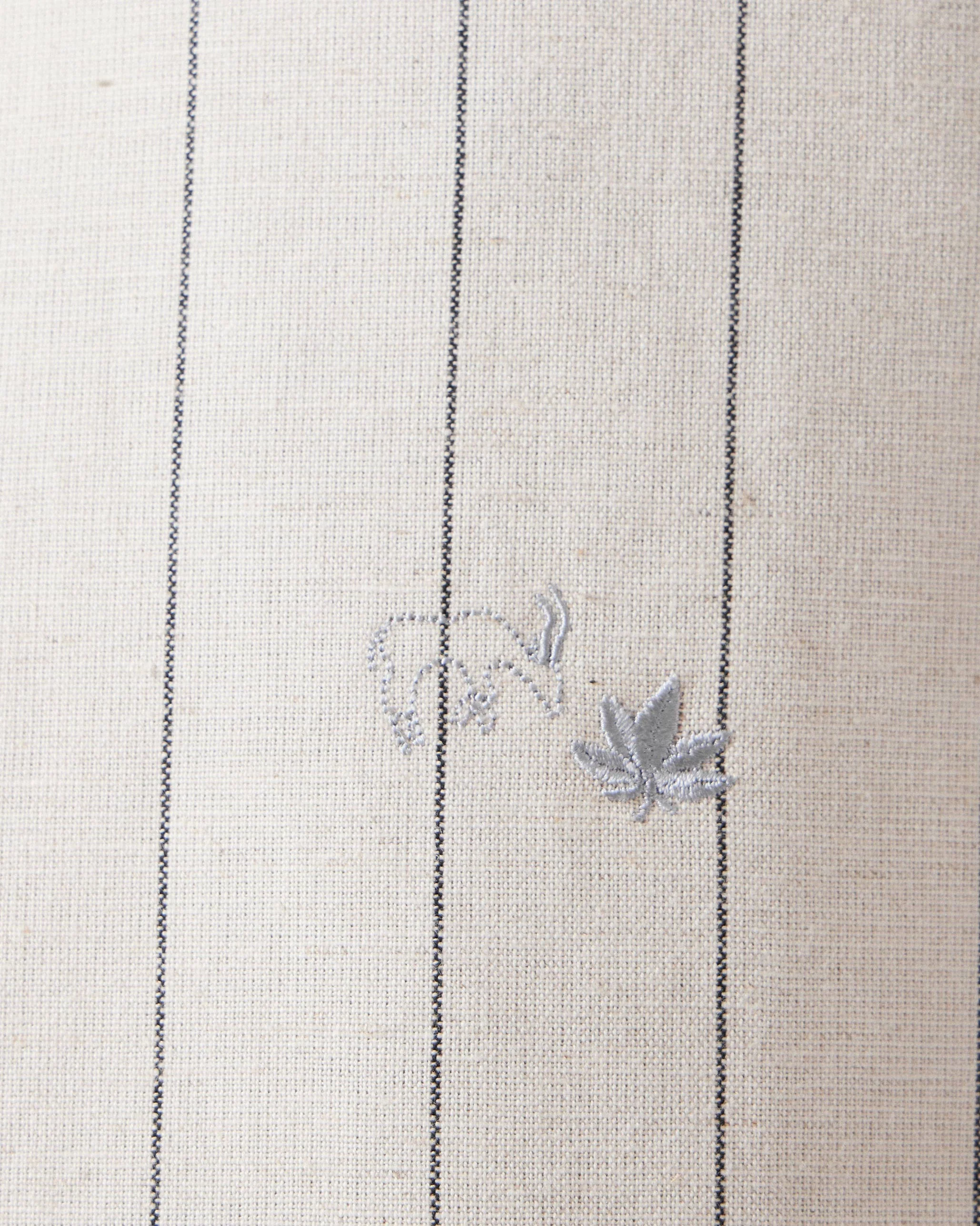 Riverine Shirt - Ivory & Charcoal Embroidered - Image 6