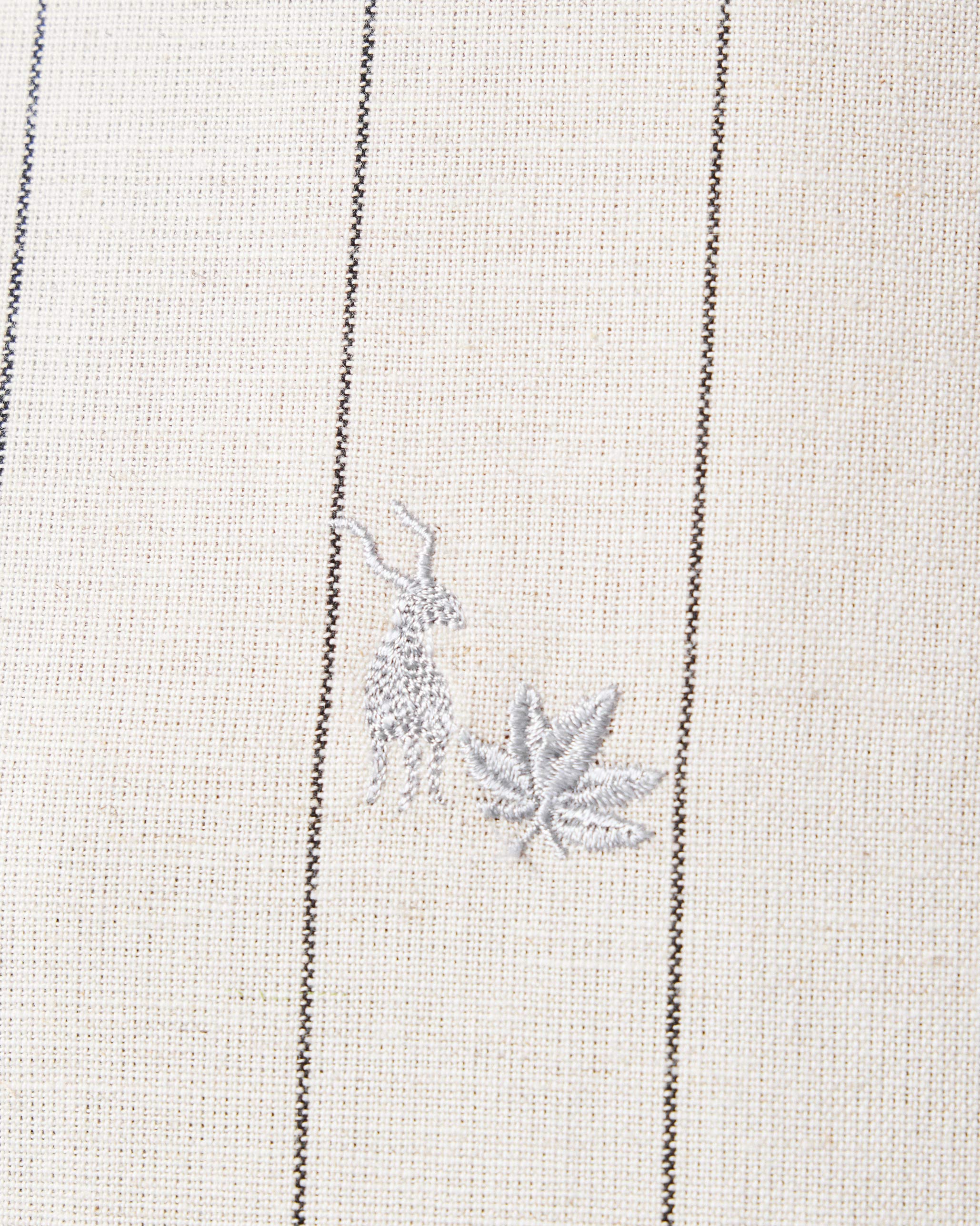 Riverine Shirt - Ivory & Charcoal Embroidered - Image 7