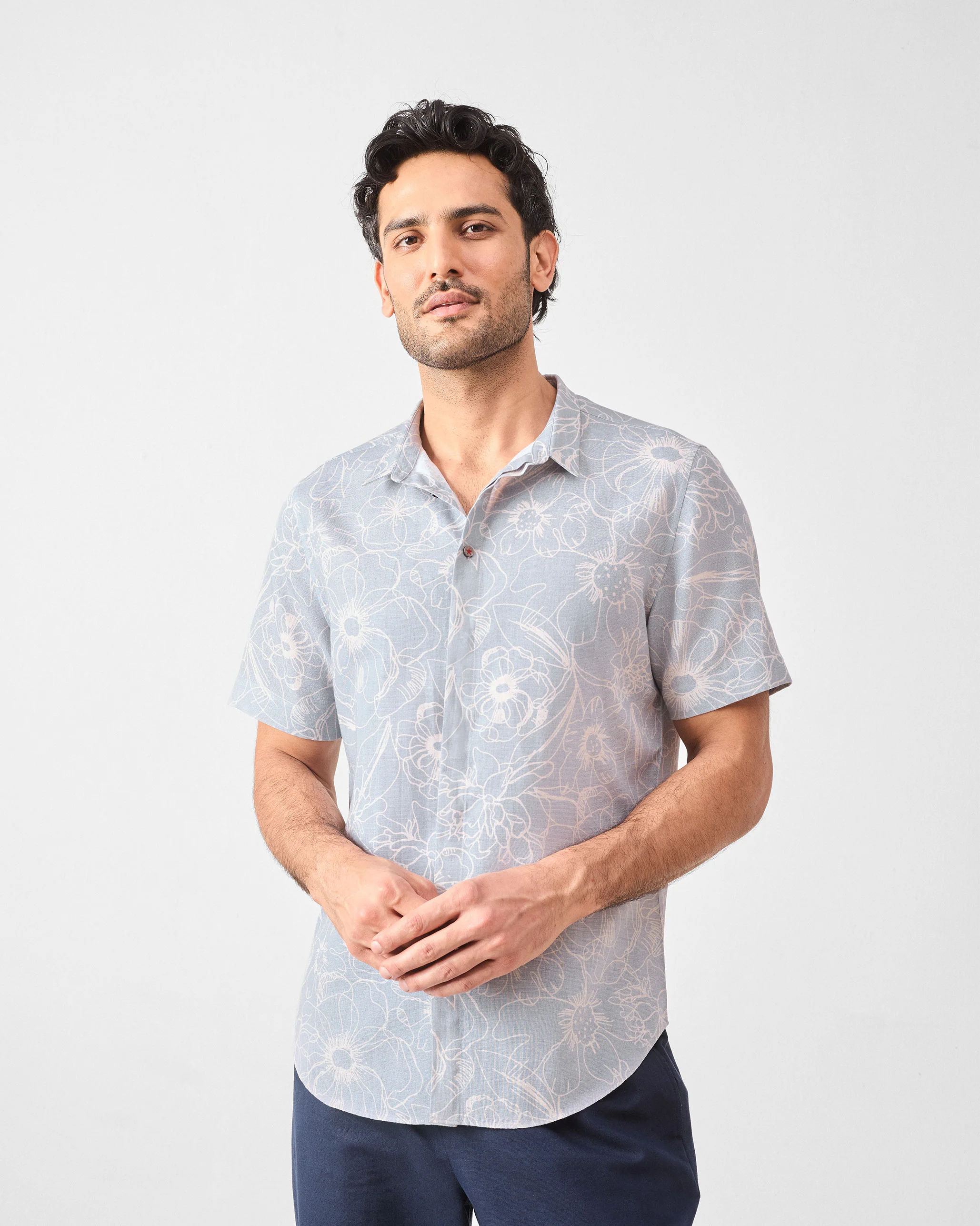 Riverline Shirt - Grey Printed - Image 6