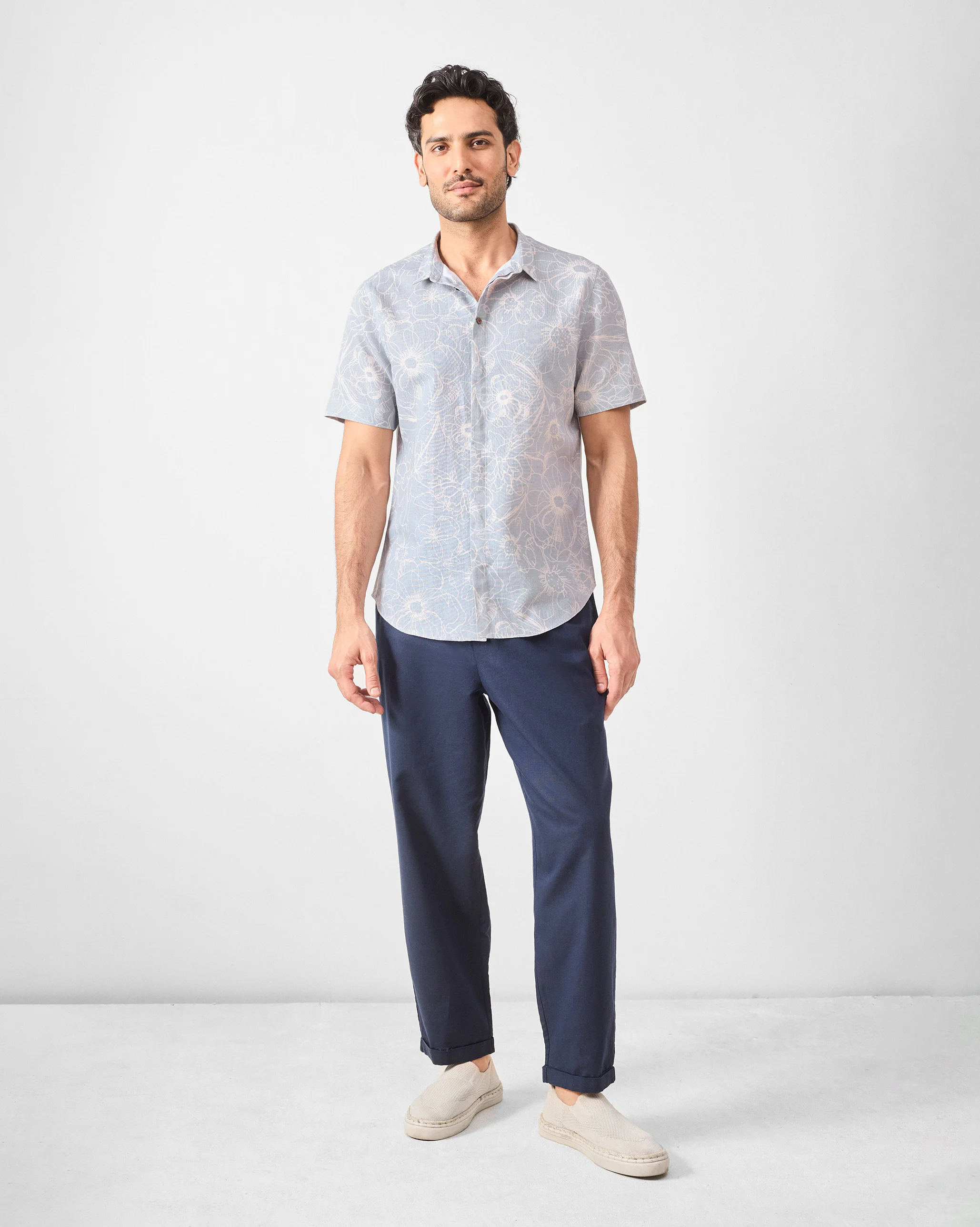 Riverline Shirt - Grey Printed - Image 8