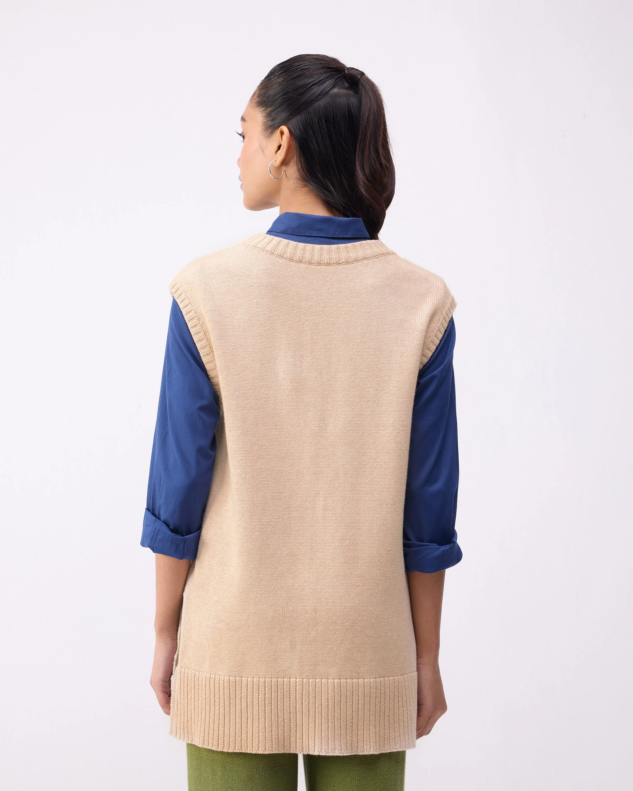 Ronnie Round Neck Sweater - Oatmeal - Image 4