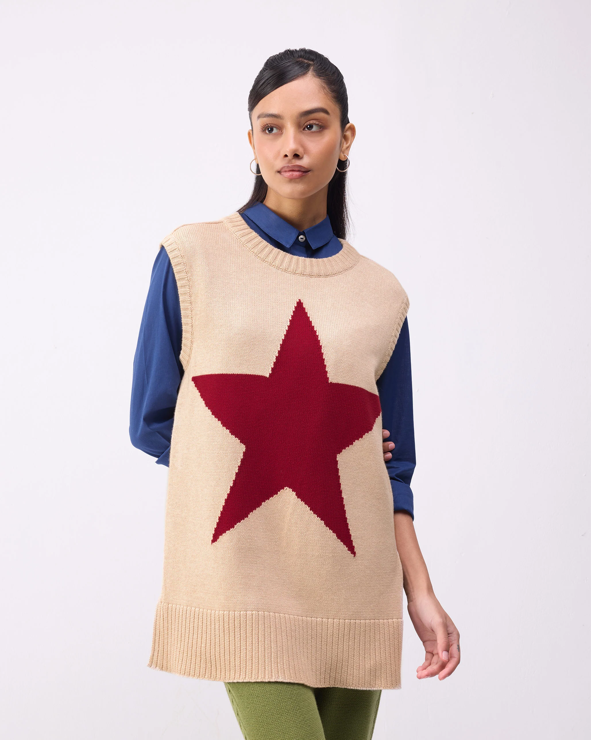 Ronnie Round Neck Sweater - Oatmeal - Image 5