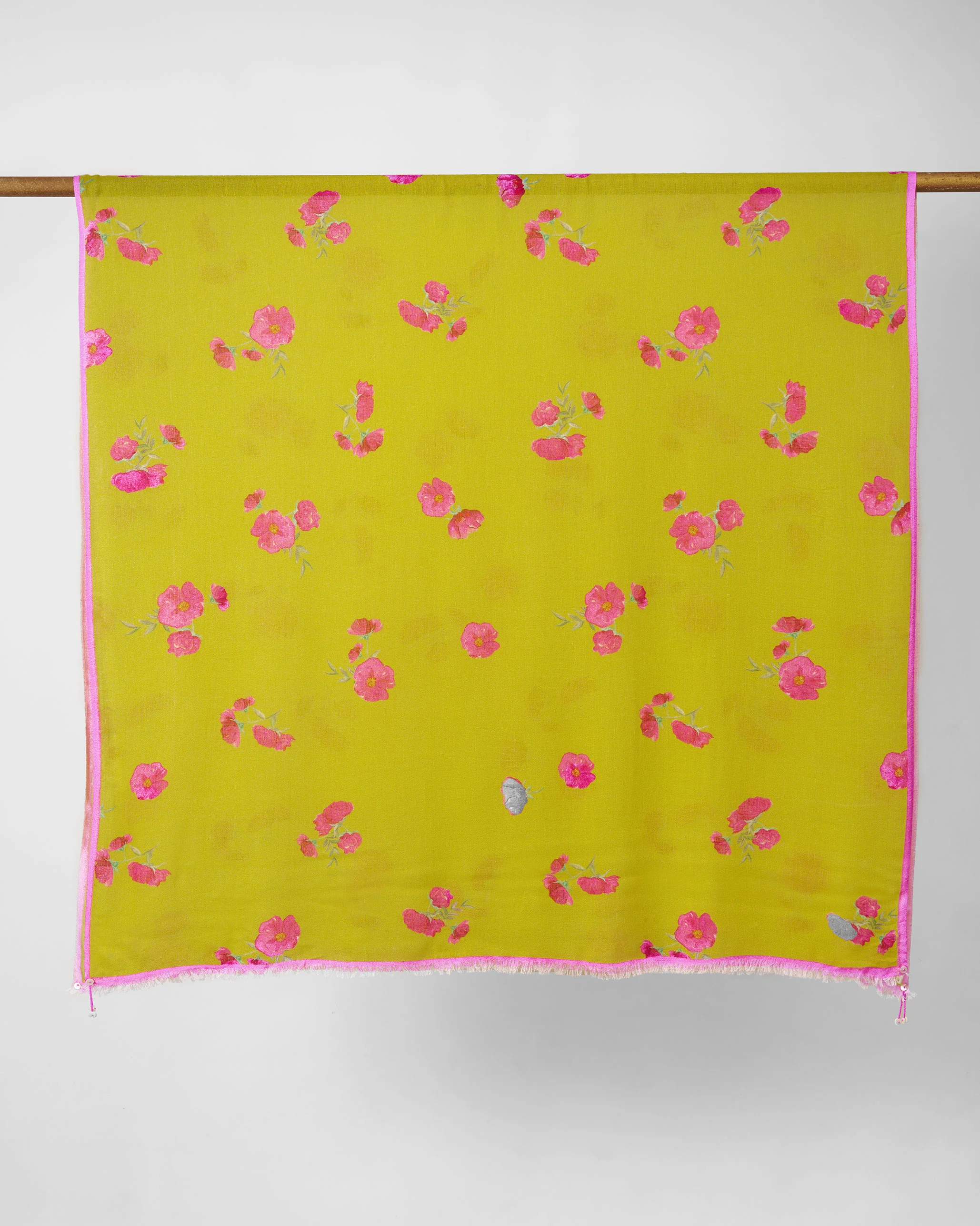 Rose Bed Shawl - Yellow - Image 2
