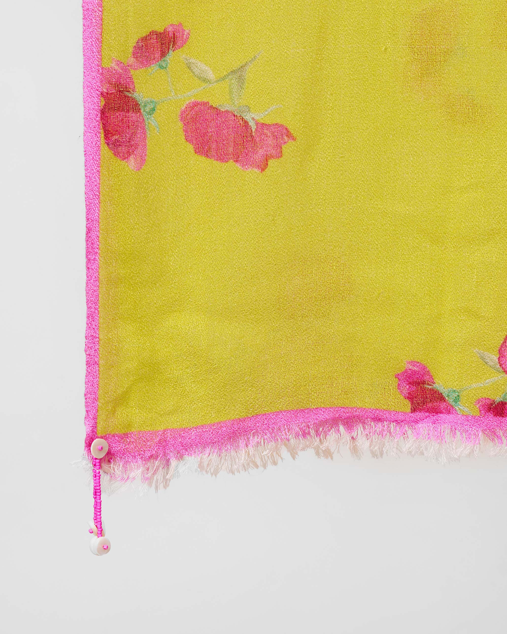 Rose Bed Shawl - Yellow - Image 3