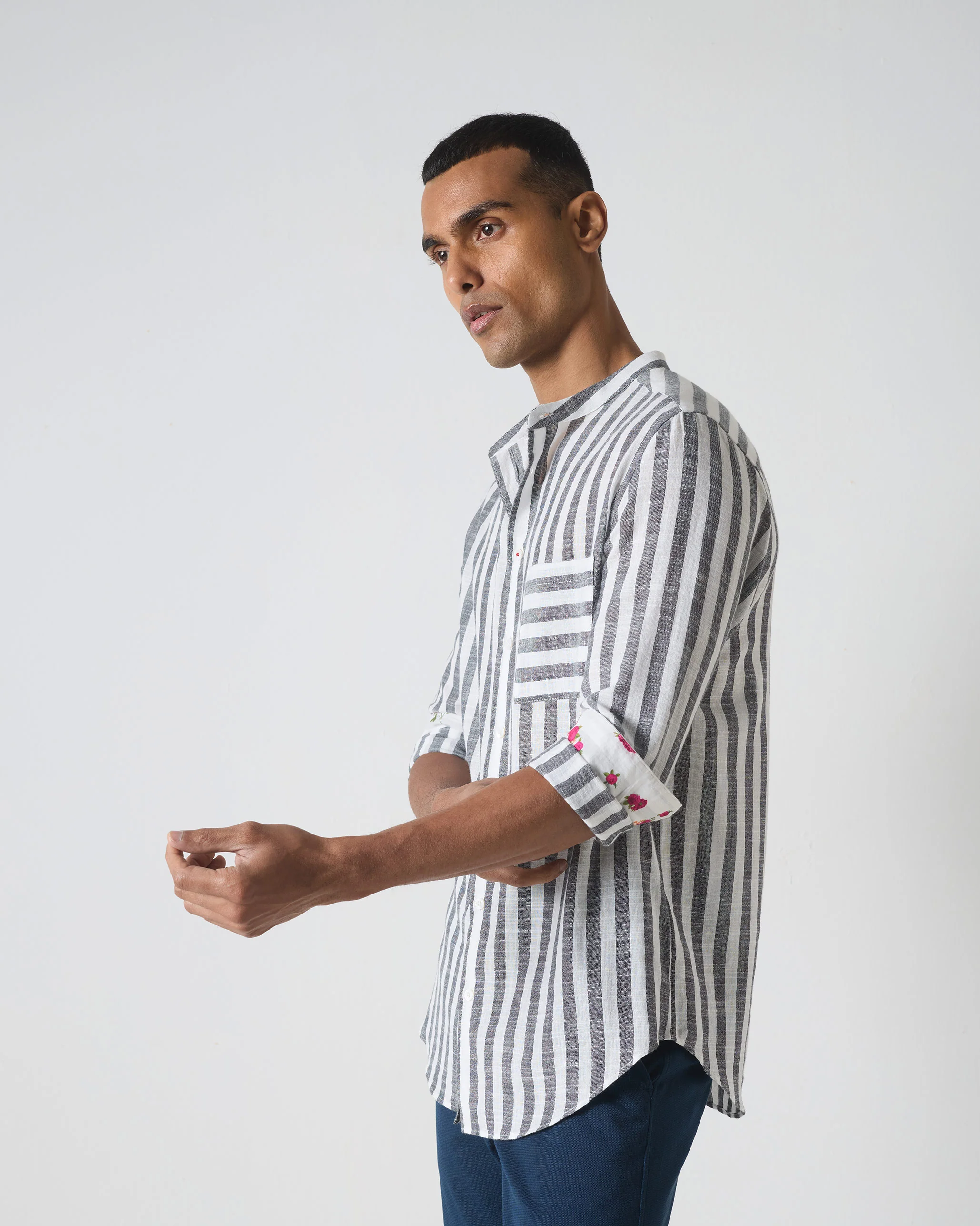 Ross Shirt - Black & White Stripes - Image 2