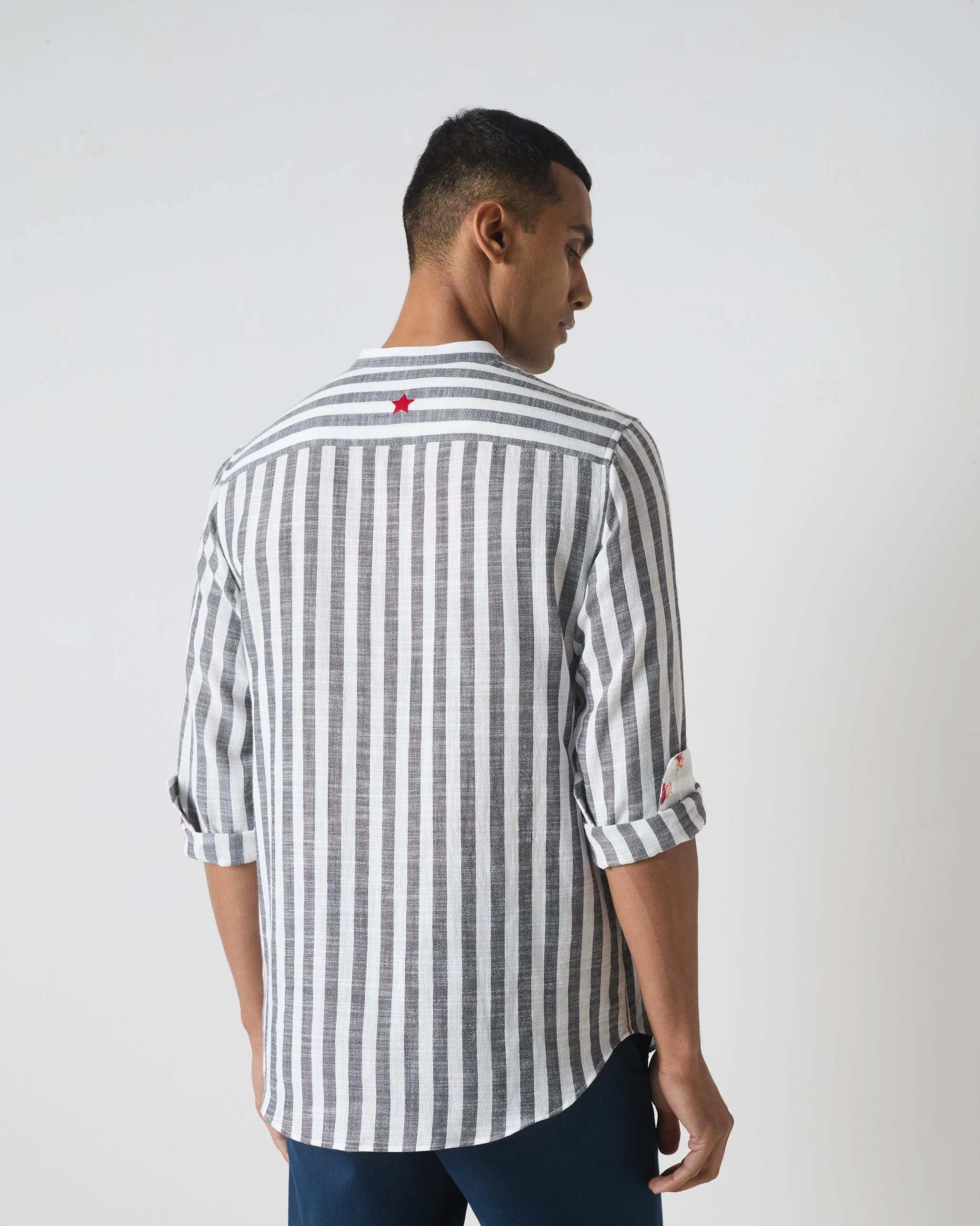 Ross Shirt - Black & White Stripes - Image 3