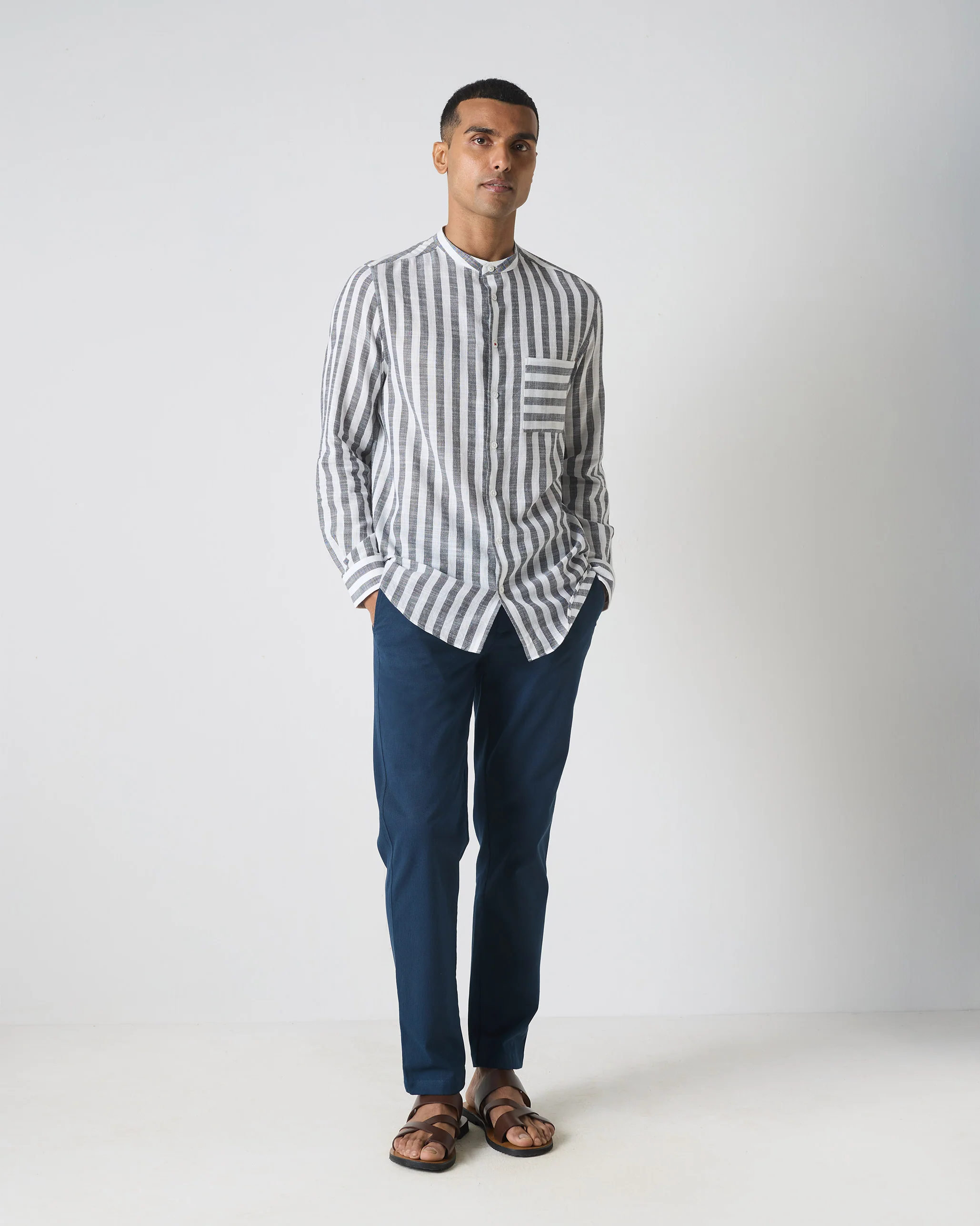 Ross Shirt - Black & White Stripes - Image 6