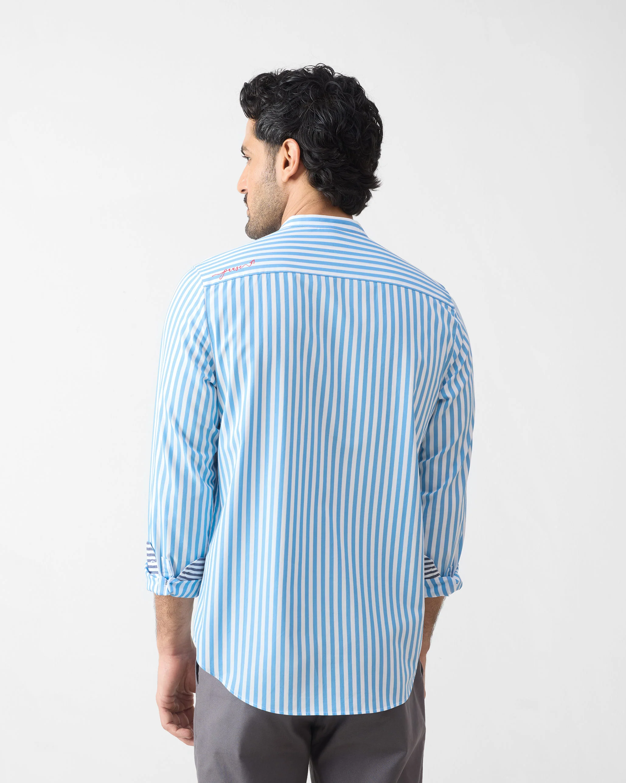 Ross Shirt - Blue & White Stripes - Image 2